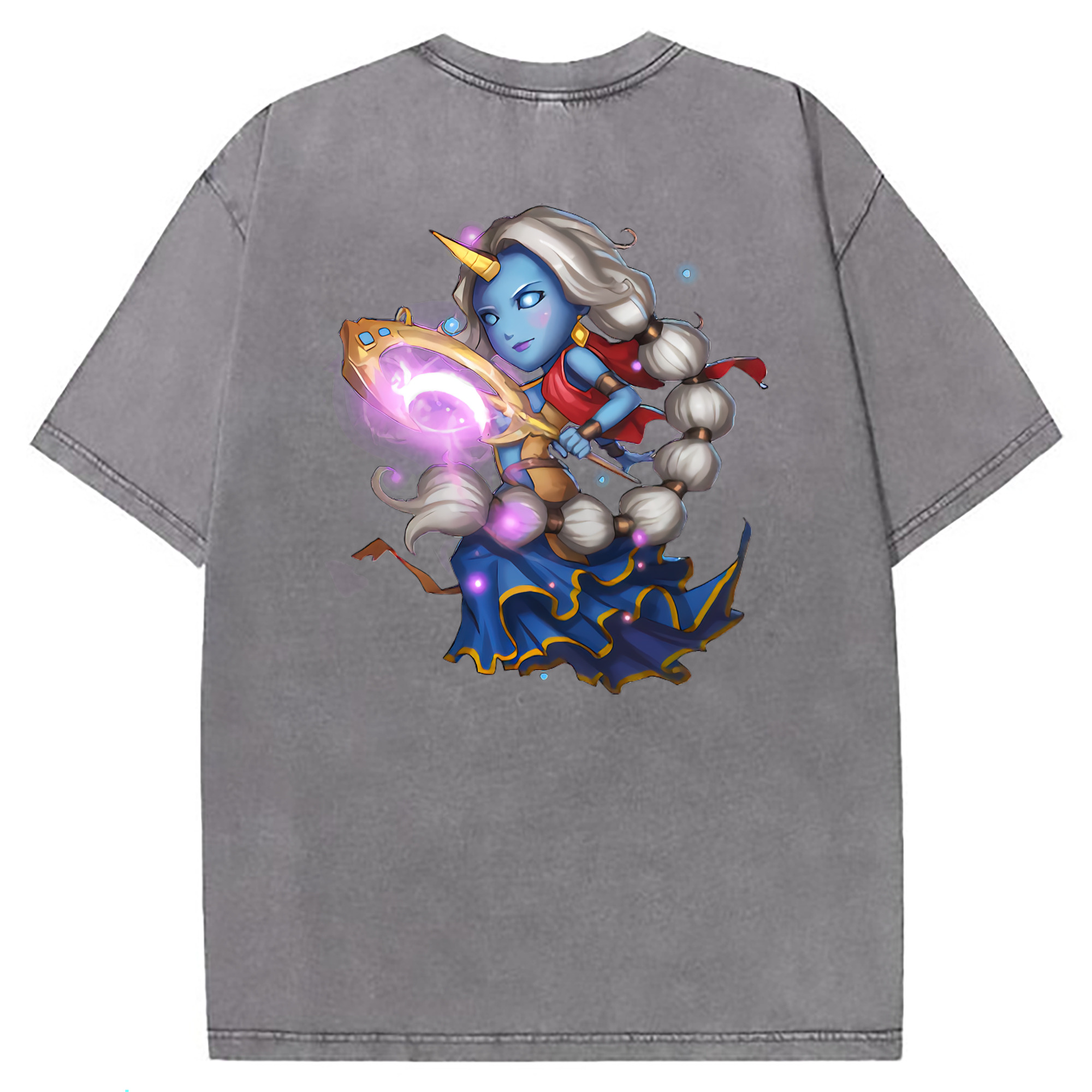 （画像用） リーグ・オブ・レジェンド League of Legends LOL 綿100% ヴィンテージ風 半袖Tシャツ（背面プリント）
