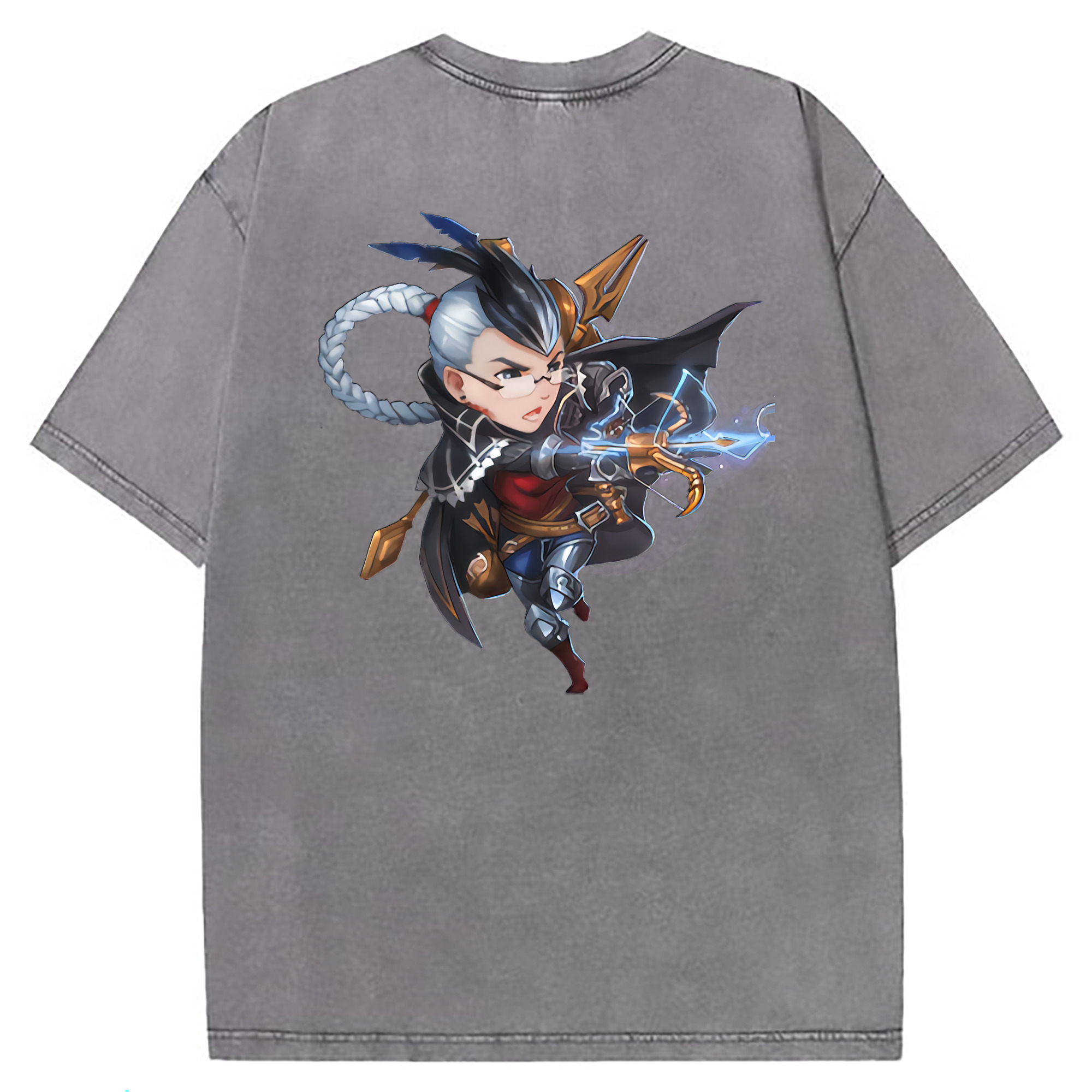 （画像用） リーグ・オブ・レジェンド League of Legends LOL 綿100% ヴィンテージ風 半袖Tシャツ（背面プリント）