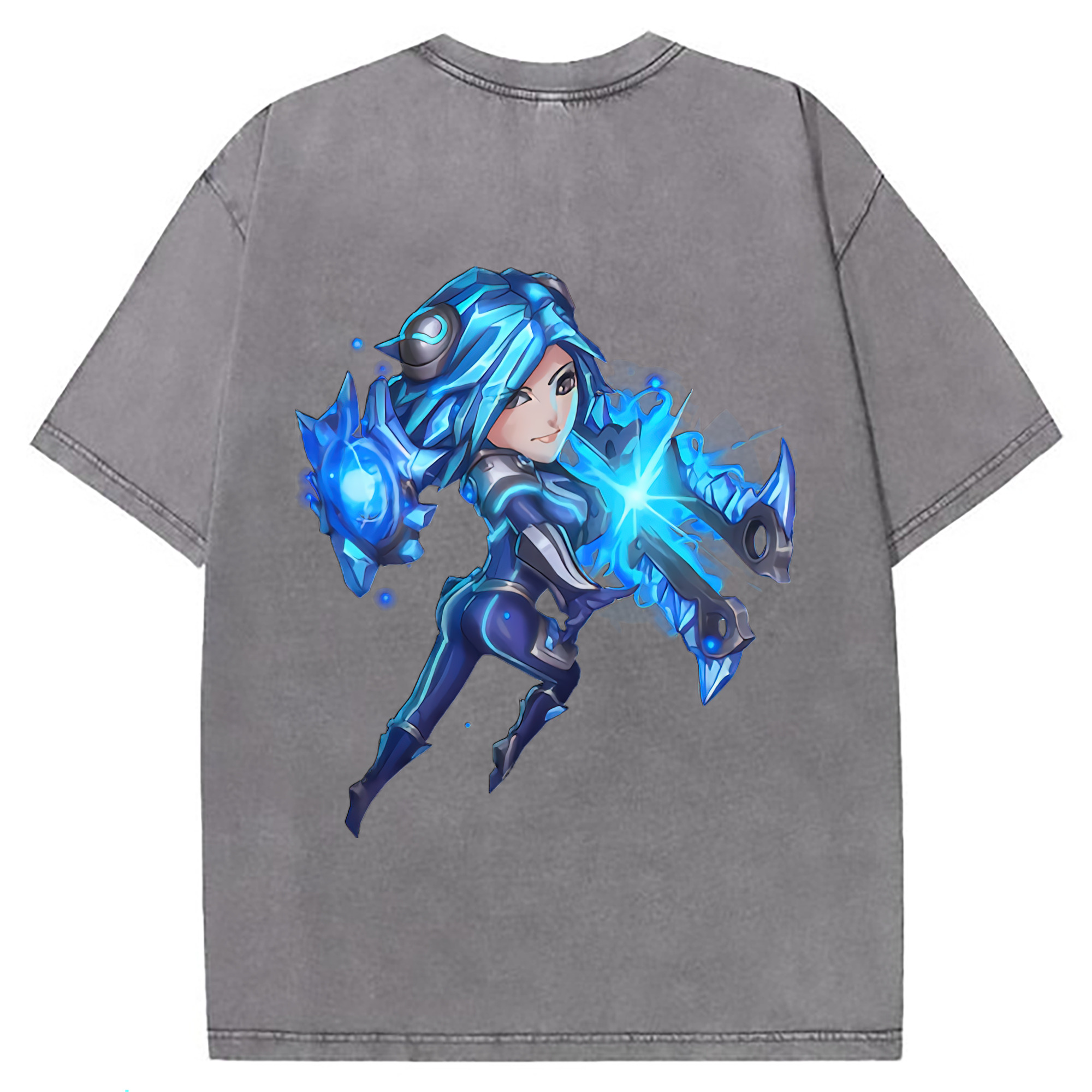 （画像用） リーグ・オブ・レジェンド League of Legends LOL 綿100% ヴィンテージ風 半袖Tシャツ（背面プリント）