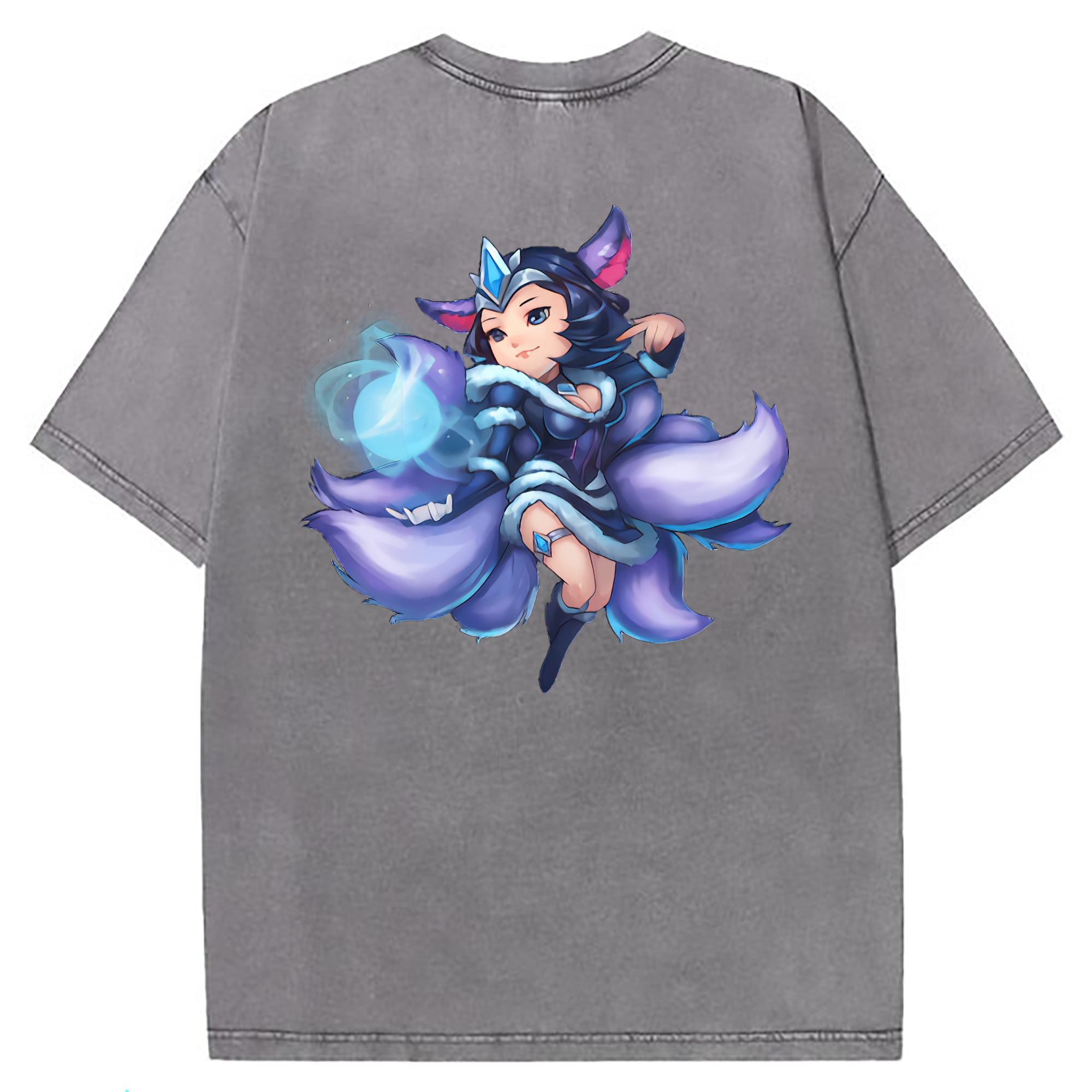 （画像用） リーグ・オブ・レジェンド League of Legends LOL 綿100% ヴィンテージ風 半袖Tシャツ（背面プリント）