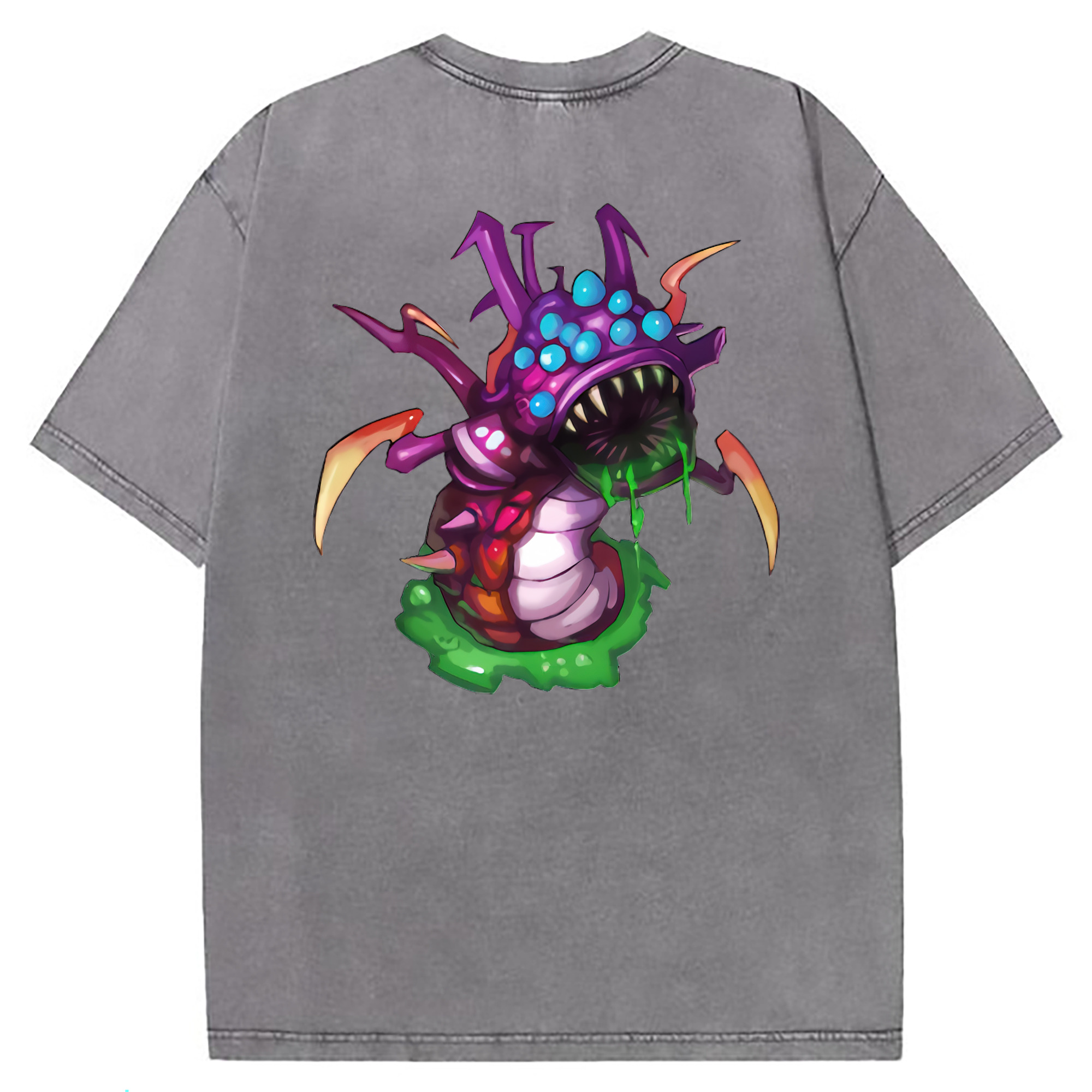 （画像用） リーグ・オブ・レジェンド League of Legends LOL 綿100% ヴィンテージ風 半袖Tシャツ（背面プリント）