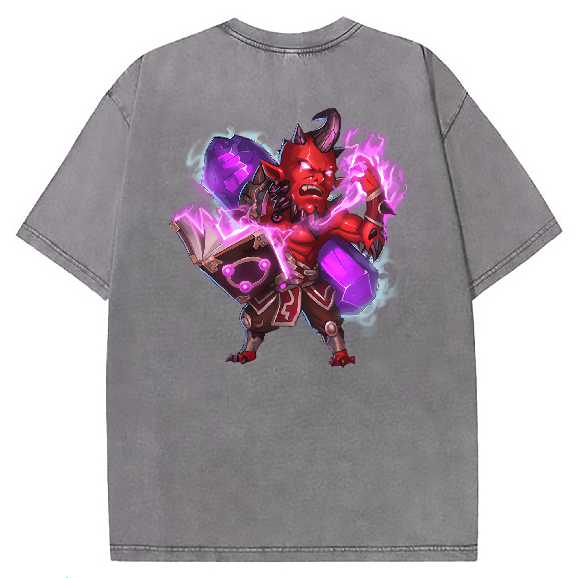 （画像用） リーグ・オブ・レジェンド League of Legends LOL 綿100% ヴィンテージ風 半袖Tシャツ（背面プリント）