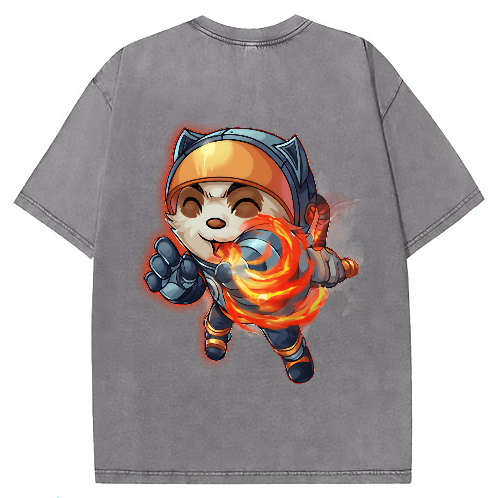 （画像用） リーグ・オブ・レジェンド League of Legends LOL 綿100% ヴィンテージ風 半袖Tシャツ（背面プリント）