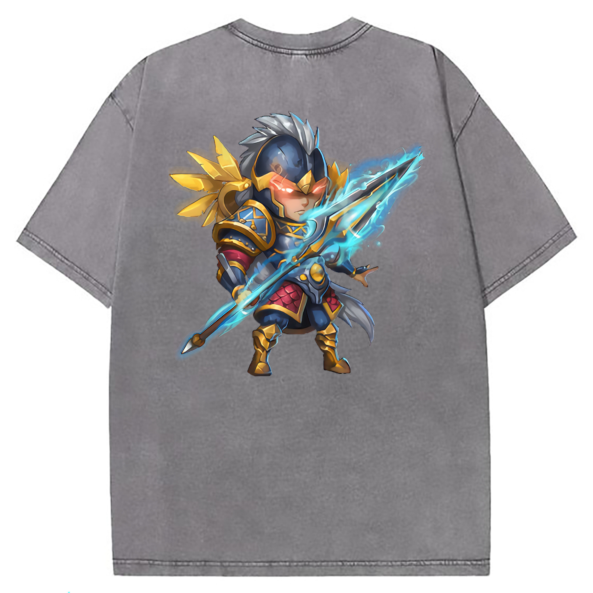 （画像用） リーグ・オブ・レジェンド League of Legends LOL 綿100% ヴィンテージ風 半袖Tシャツ（背面プリント）