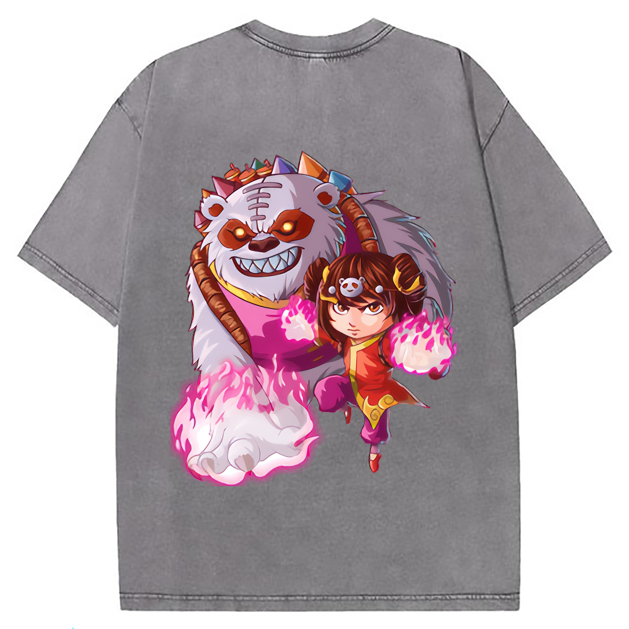 （画像用） リーグ・オブ・レジェンド League of Legends LOL 綿100% ヴィンテージ風 半袖Tシャツ（背面プリント）