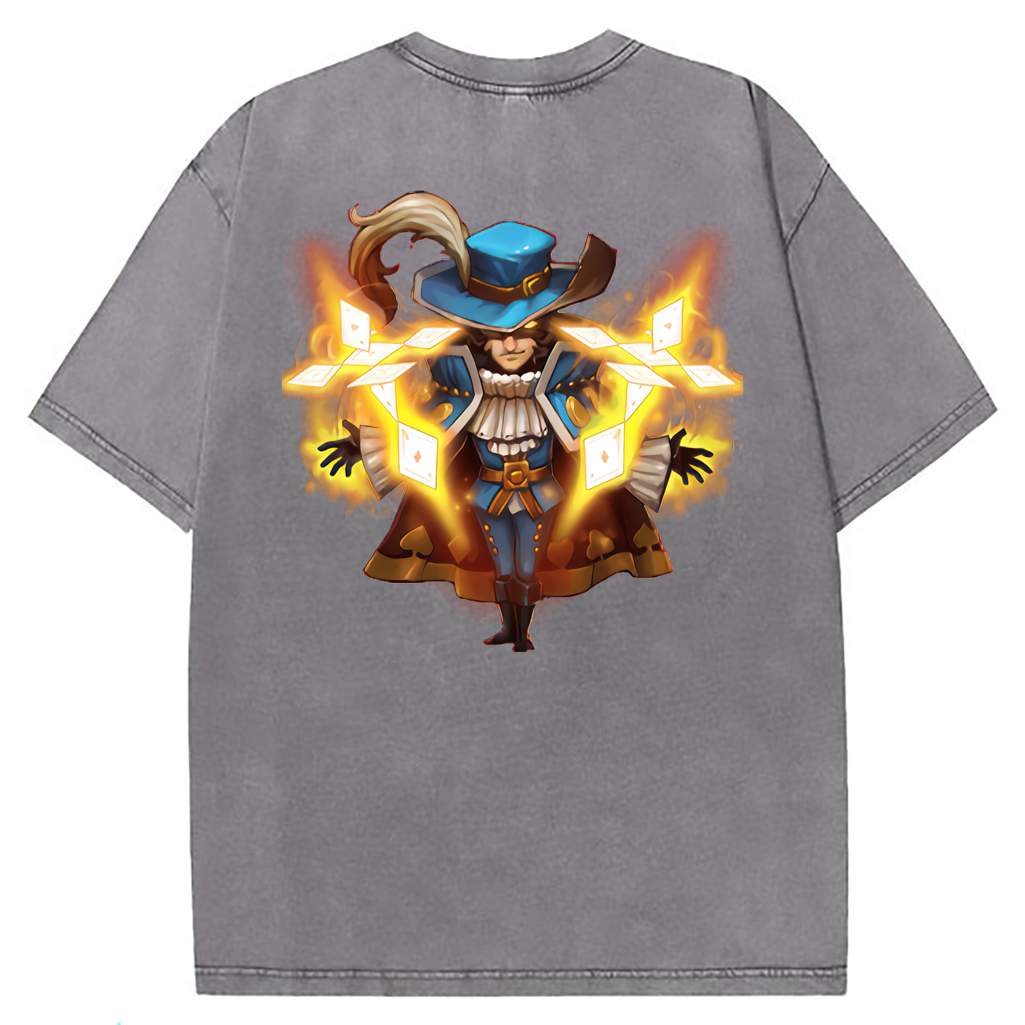 （画像用） リーグ・オブ・レジェンド League of Legends LOL 綿100% ヴィンテージ風 半袖Tシャツ（背面プリント）