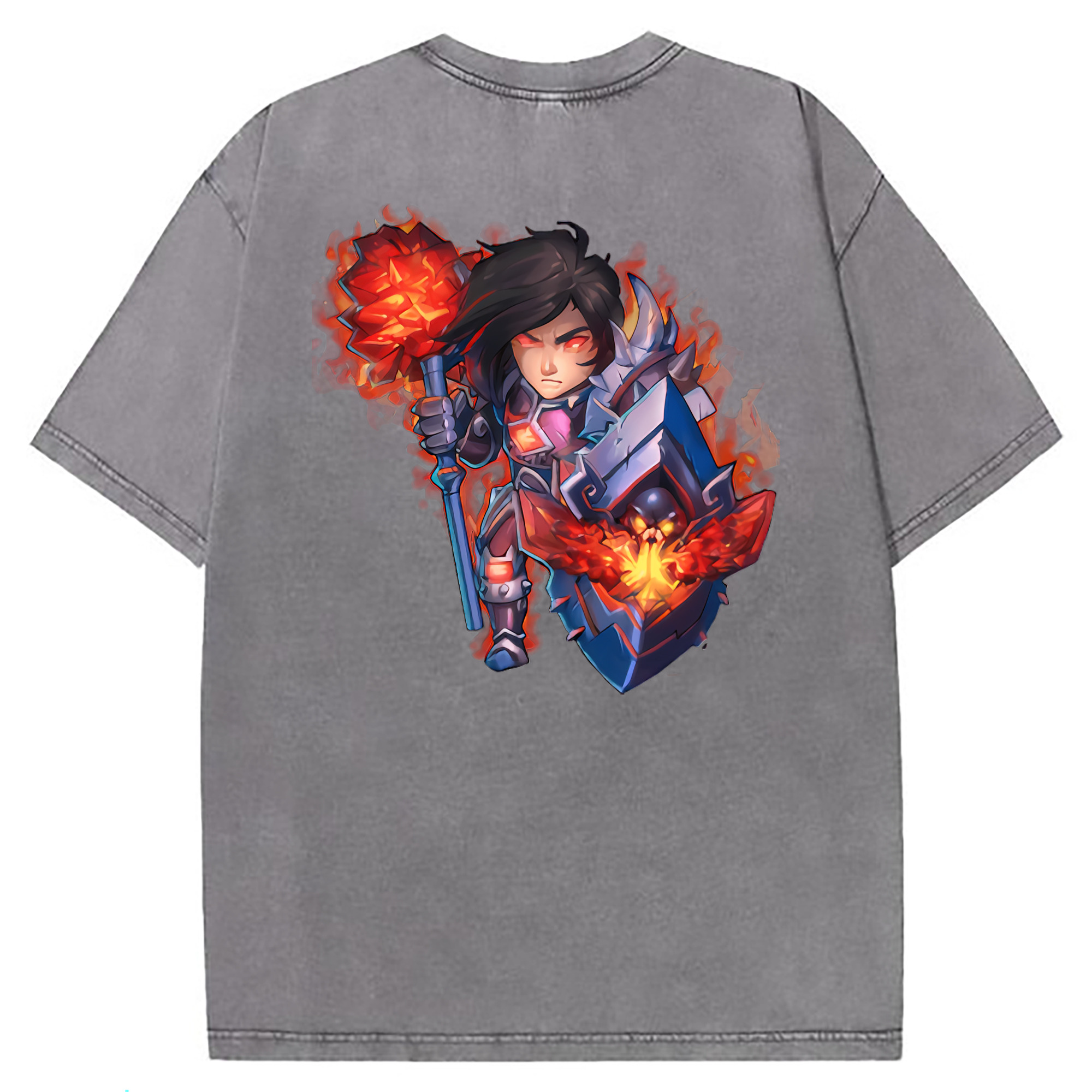 （画像用） リーグ・オブ・レジェンド League of Legends LOL 綿100% ヴィンテージ風 半袖Tシャツ（背面プリント）