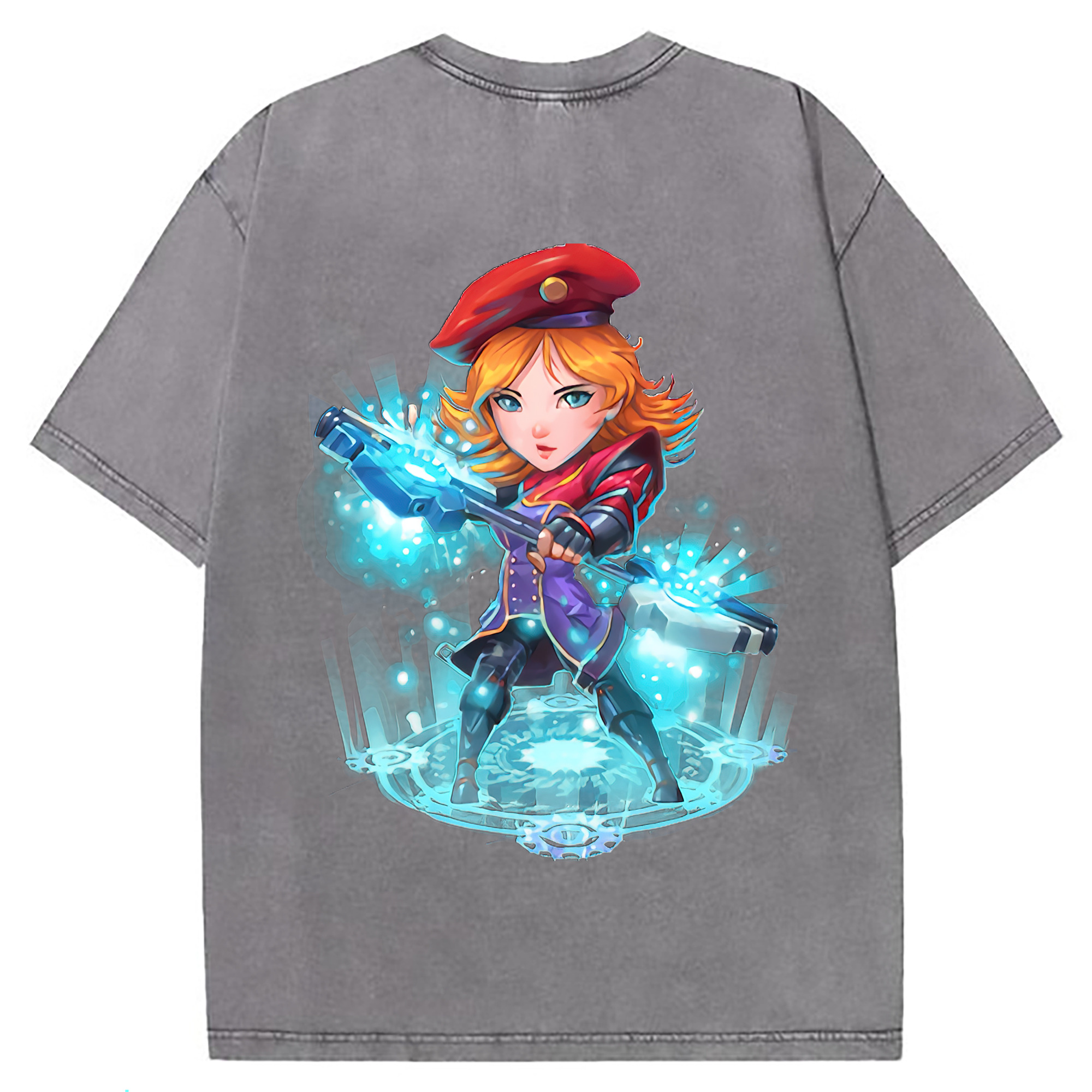 （画像用） リーグ・オブ・レジェンド League of Legends LOL 綿100% ヴィンテージ風 半袖Tシャツ（背面プリント）