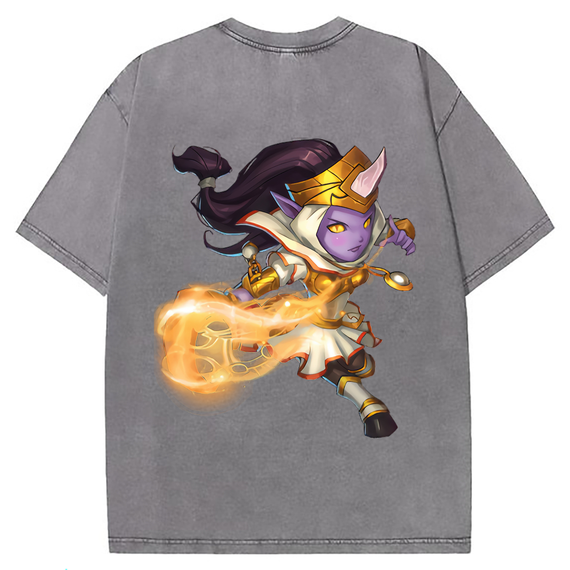 （画像用） リーグ・オブ・レジェンド League of Legends LOL 綿100% ヴィンテージ風 半袖Tシャツ（背面プリント）
