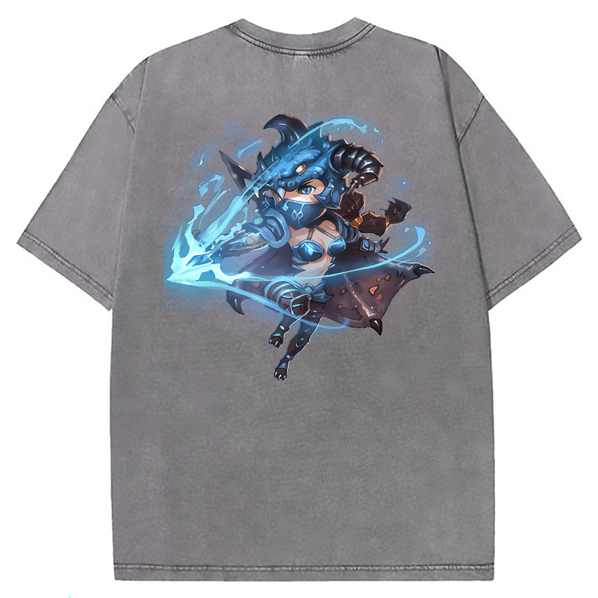 （画像用） リーグ・オブ・レジェンド League of Legends LOL 綿100% ヴィンテージ風 半袖Tシャツ（背面プリント）