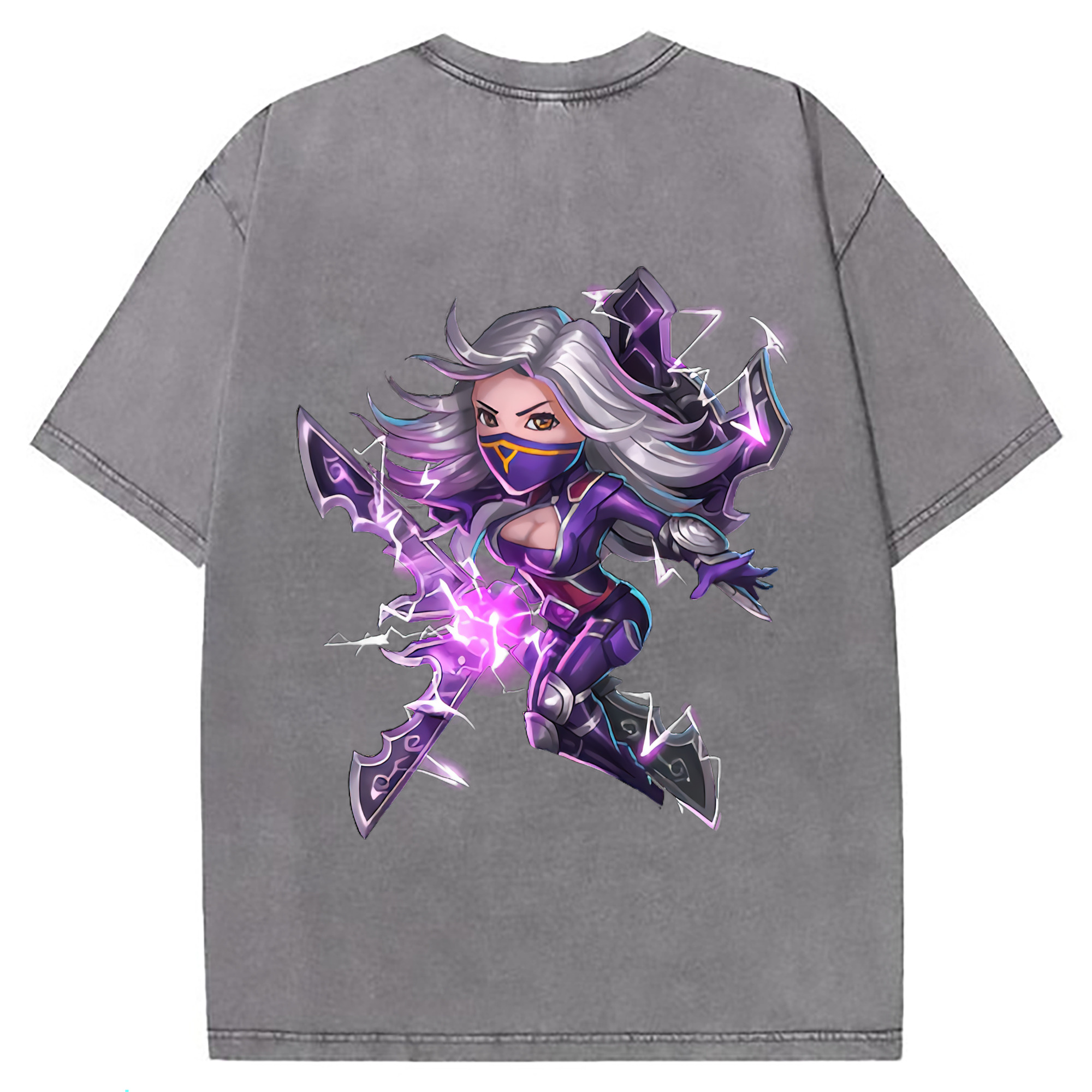 （画像用） リーグ・オブ・レジェンド League of Legends LOL 綿100% ヴィンテージ風 半袖Tシャツ（背面プリント）