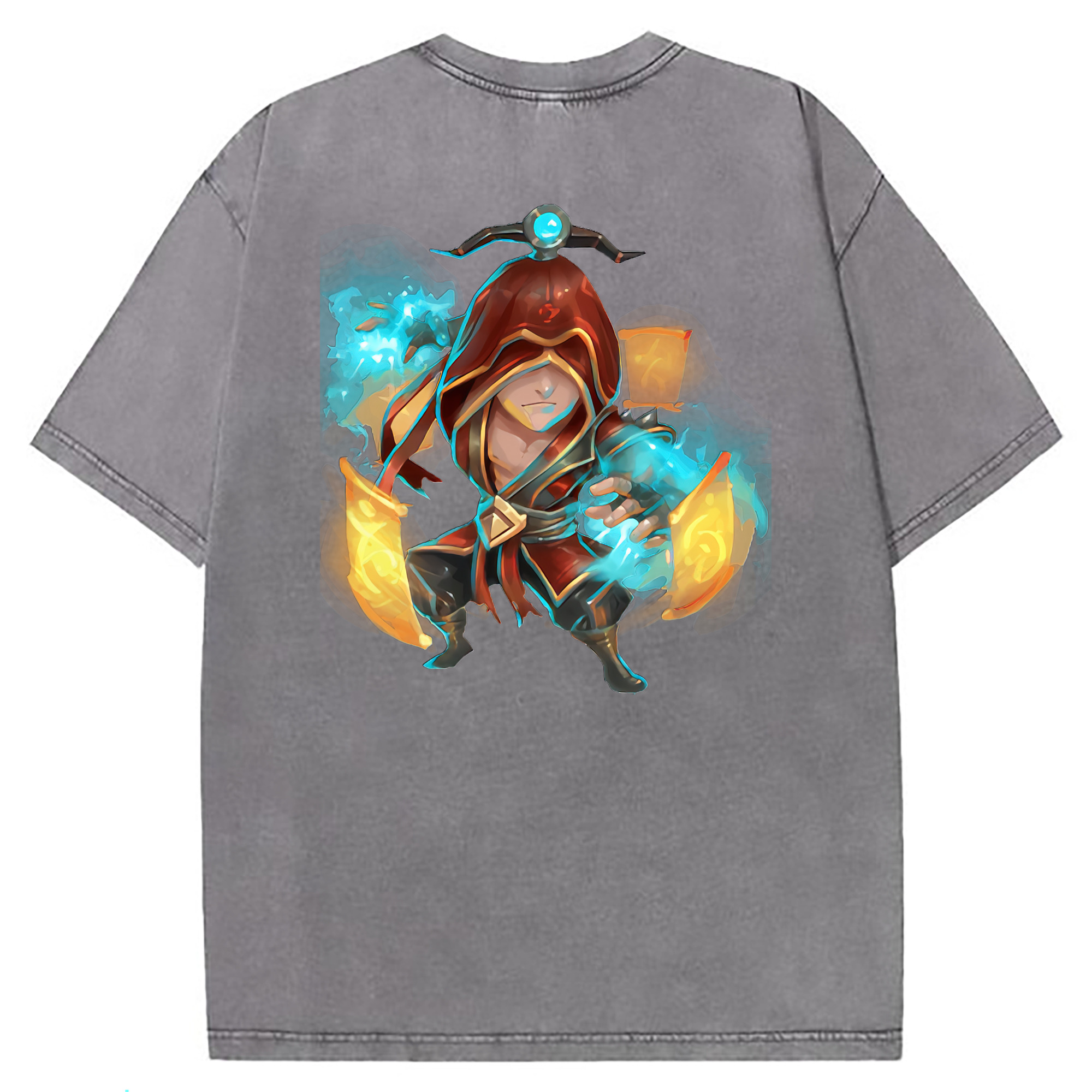（画像用） リーグ・オブ・レジェンド League of Legends LOL 綿100% ヴィンテージ風 半袖Tシャツ（背面プリント）