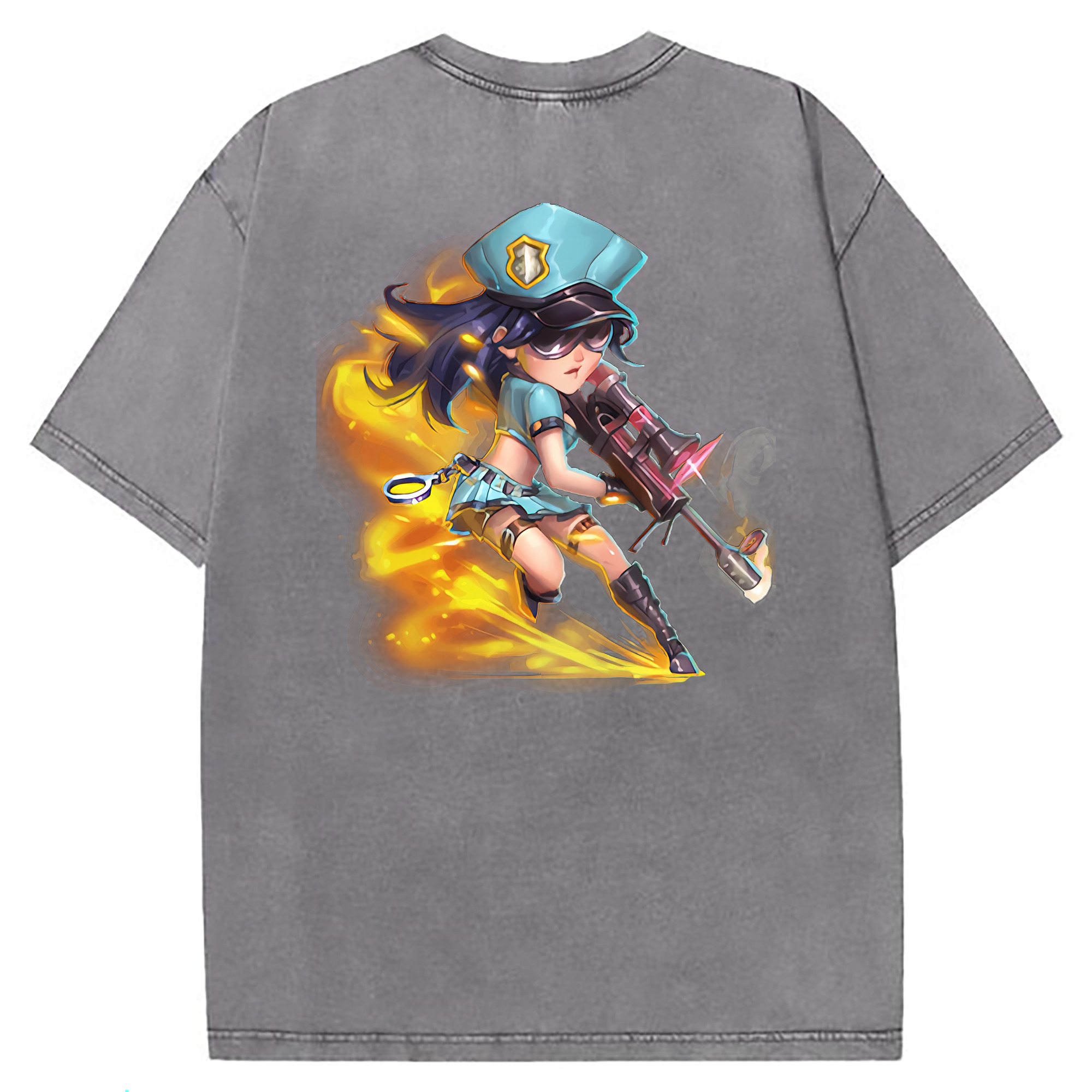 （画像用） リーグ・オブ・レジェンド League of Legends LOL 綿100% ヴィンテージ風 半袖Tシャツ（背面プリント）