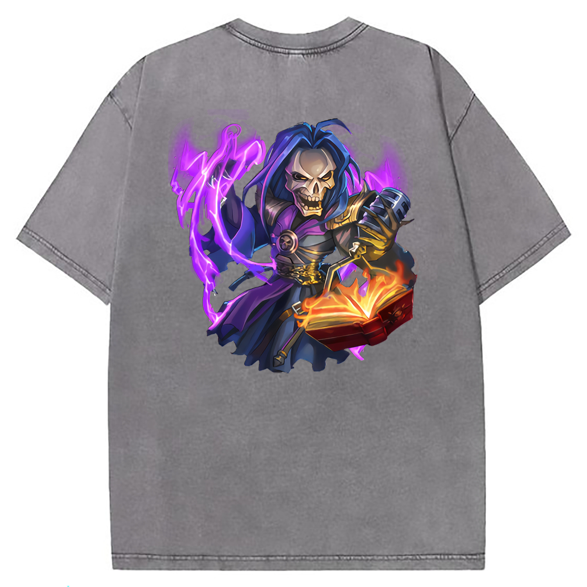 （画像用） リーグ・オブ・レジェンド League of Legends LOL 綿100% ヴィンテージ風 半袖Tシャツ（背面プリント）