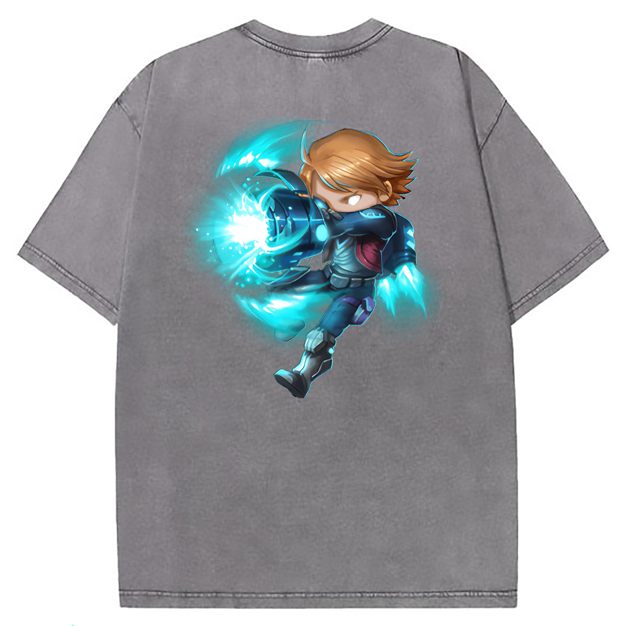 （画像用） リーグ・オブ・レジェンド League of Legends LOL 綿100% ヴィンテージ風 半袖Tシャツ（背面プリント）