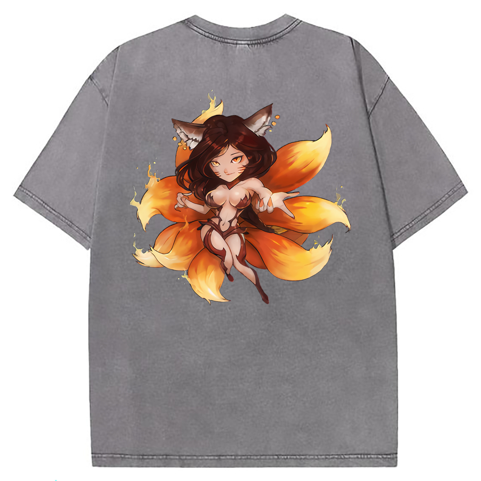 （画像用） リーグ・オブ・レジェンド League of Legends LOL 綿100% ヴィンテージ風 半袖Tシャツ（背面プリント）