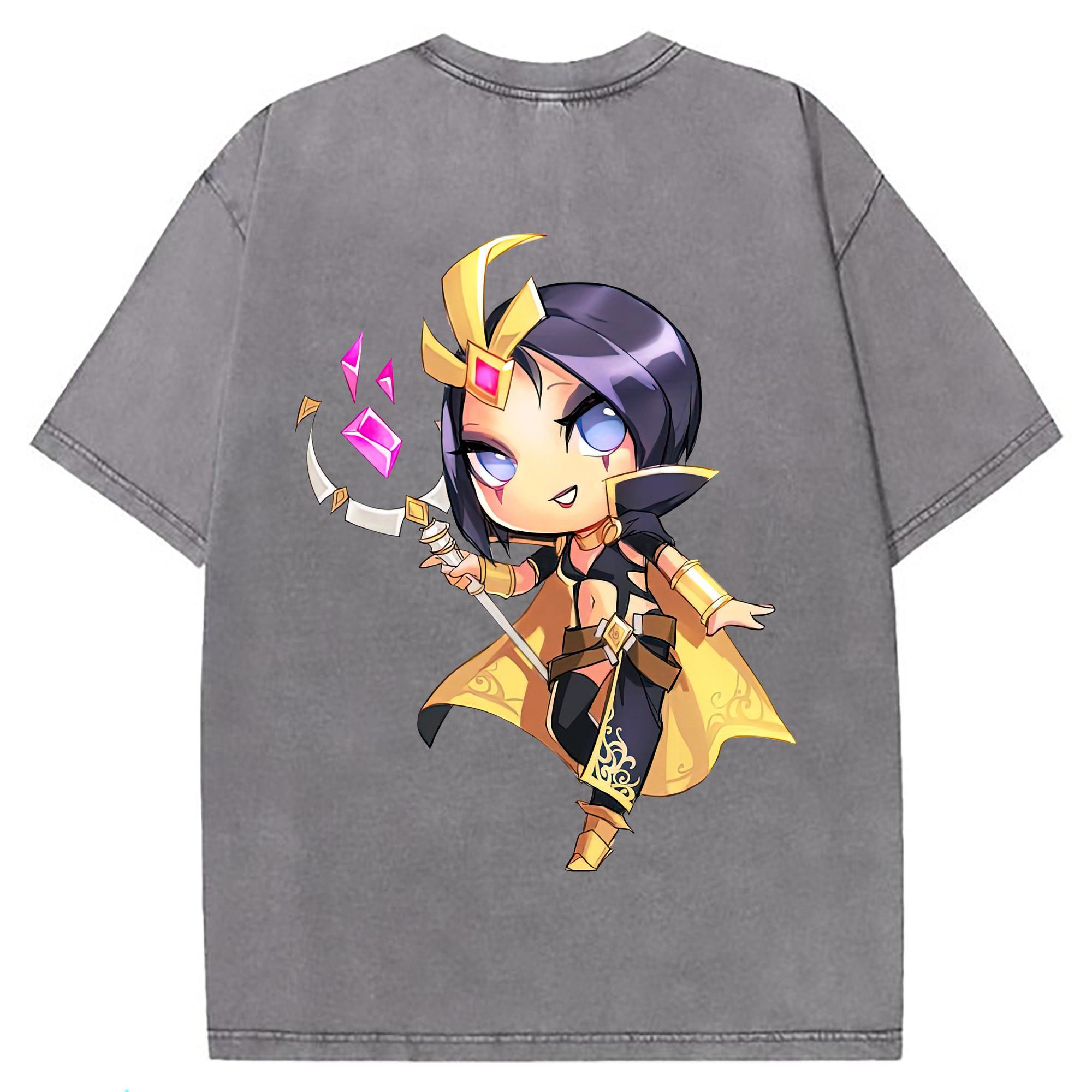 （画像用） リーグ・オブ・レジェンド League of Legends LOL 綿100% ヴィンテージ風 半袖Tシャツ（背面プリント）