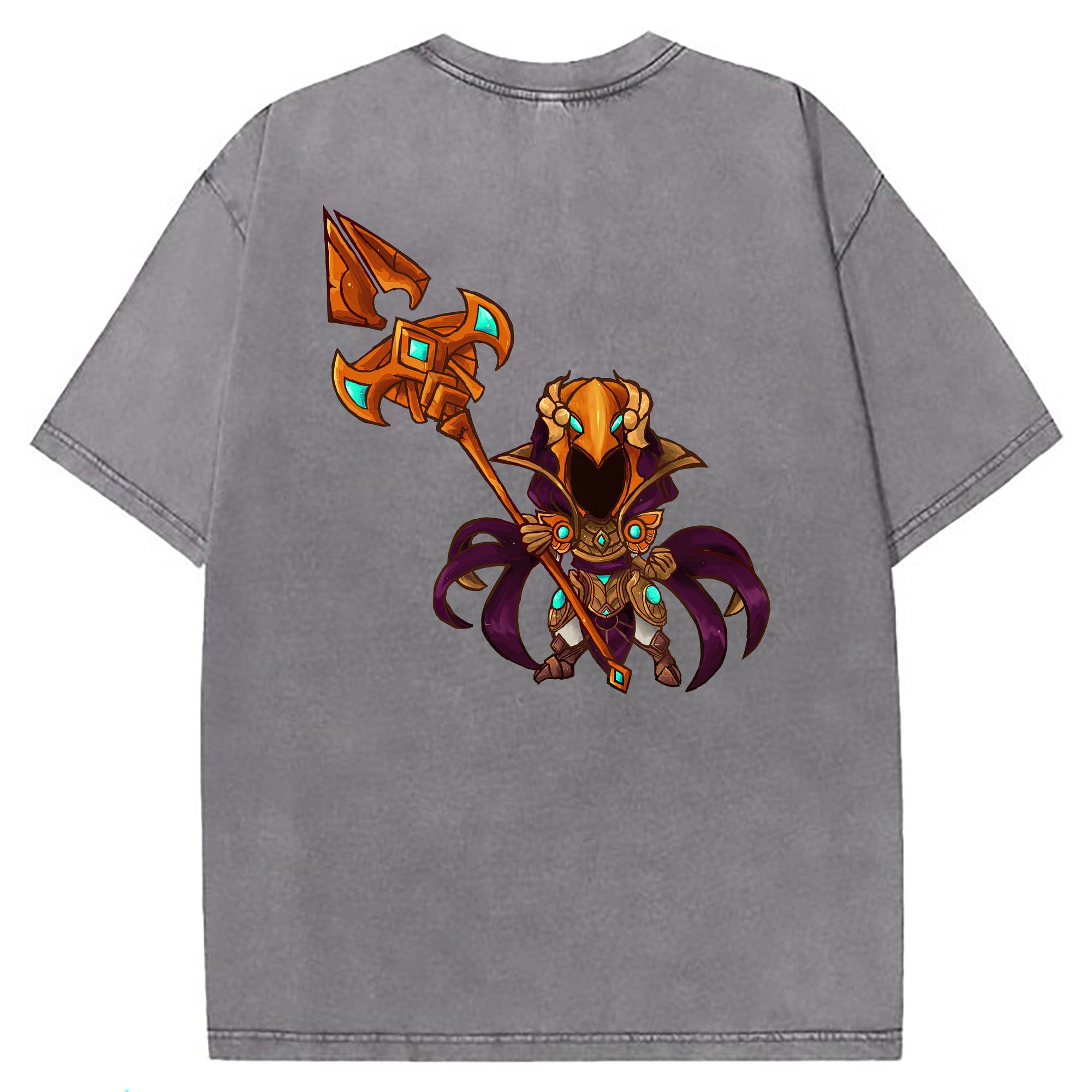 （画像用） リーグ・オブ・レジェンド League of Legends LOL 綿100% ヴィンテージ風 半袖Tシャツ（背面プリント）