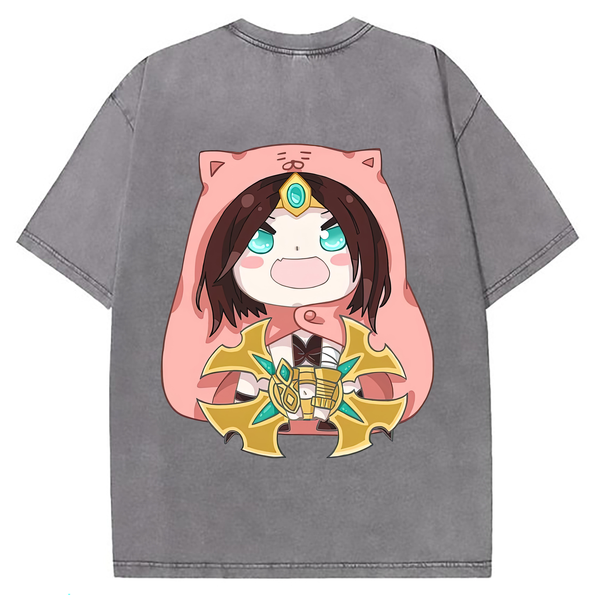 （画像用） リーグ・オブ・レジェンド League of Legends LOL 綿100% ヴィンテージ風 半袖Tシャツ（背面プリント）