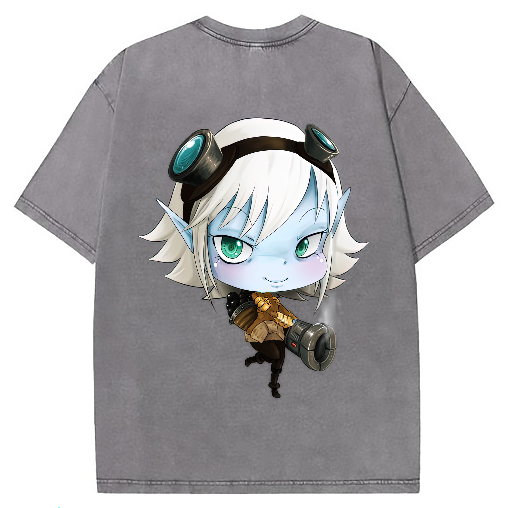 （画像用） リーグ・オブ・レジェンド League of Legends LOL 綿100% ヴィンテージ風 半袖Tシャツ（背面プリント）