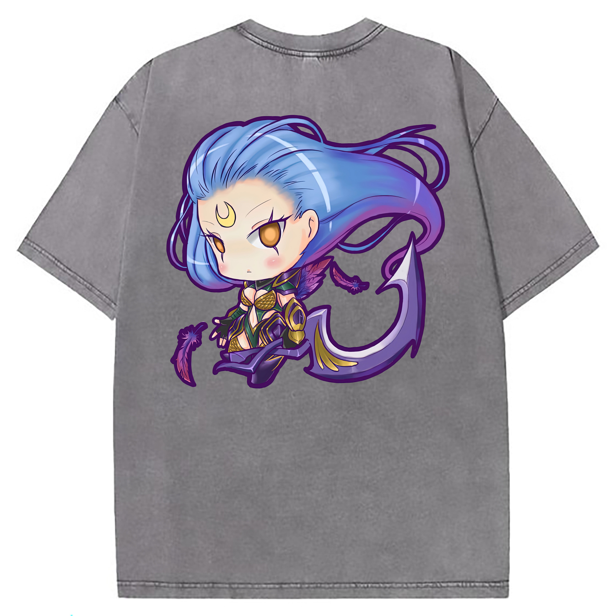 （画像用） リーグ・オブ・レジェンド League of Legends LOL 綿100% ヴィンテージ風 半袖Tシャツ（背面プリント）