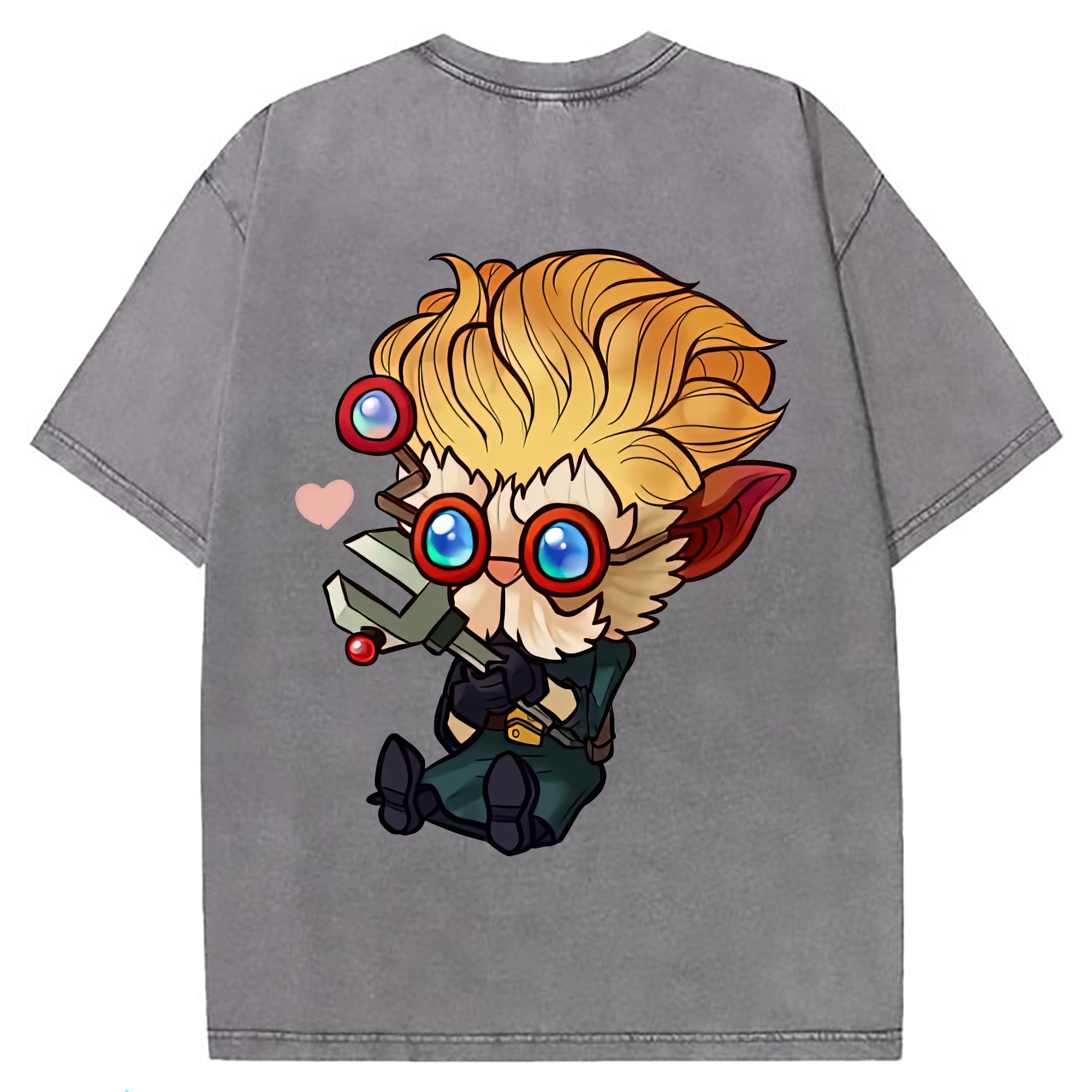 （画像用） リーグ・オブ・レジェンド League of Legends LOL 綿100% ヴィンテージ風 半袖Tシャツ（背面プリント）
