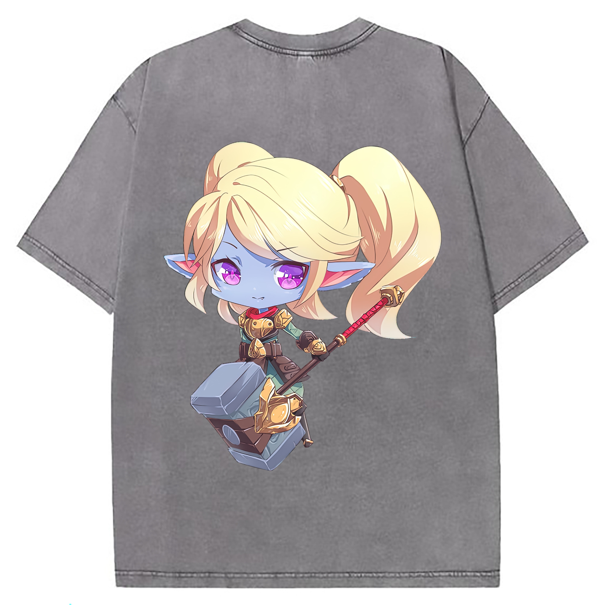（画像用） リーグ・オブ・レジェンド League of Legends LOL 綿100% ヴィンテージ風 半袖Tシャツ（背面プリント）