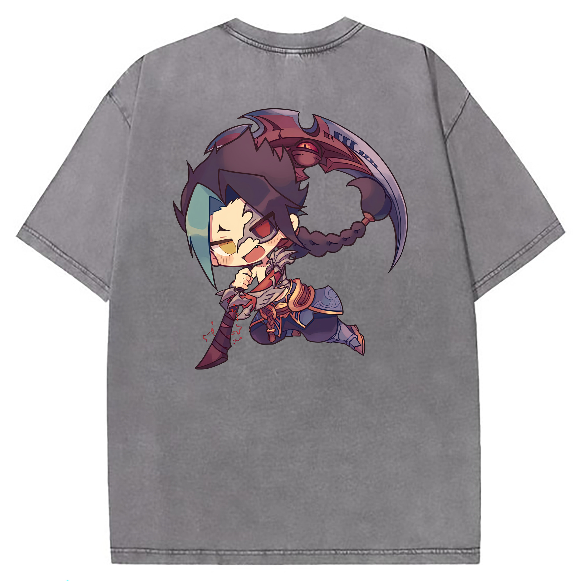 （画像用） リーグ・オブ・レジェンド League of Legends LOL 綿100% ヴィンテージ風 半袖Tシャツ（背面プリント）
