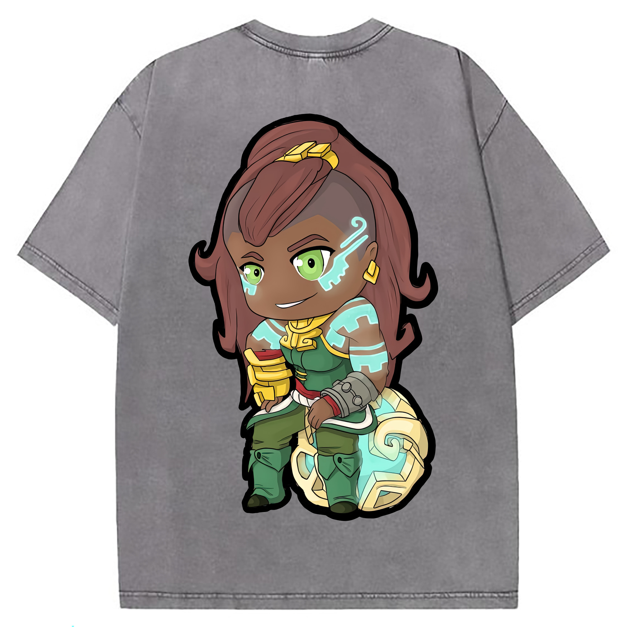 （画像用） リーグ・オブ・レジェンド League of Legends LOL 綿100% ヴィンテージ風 半袖Tシャツ（背面プリント）