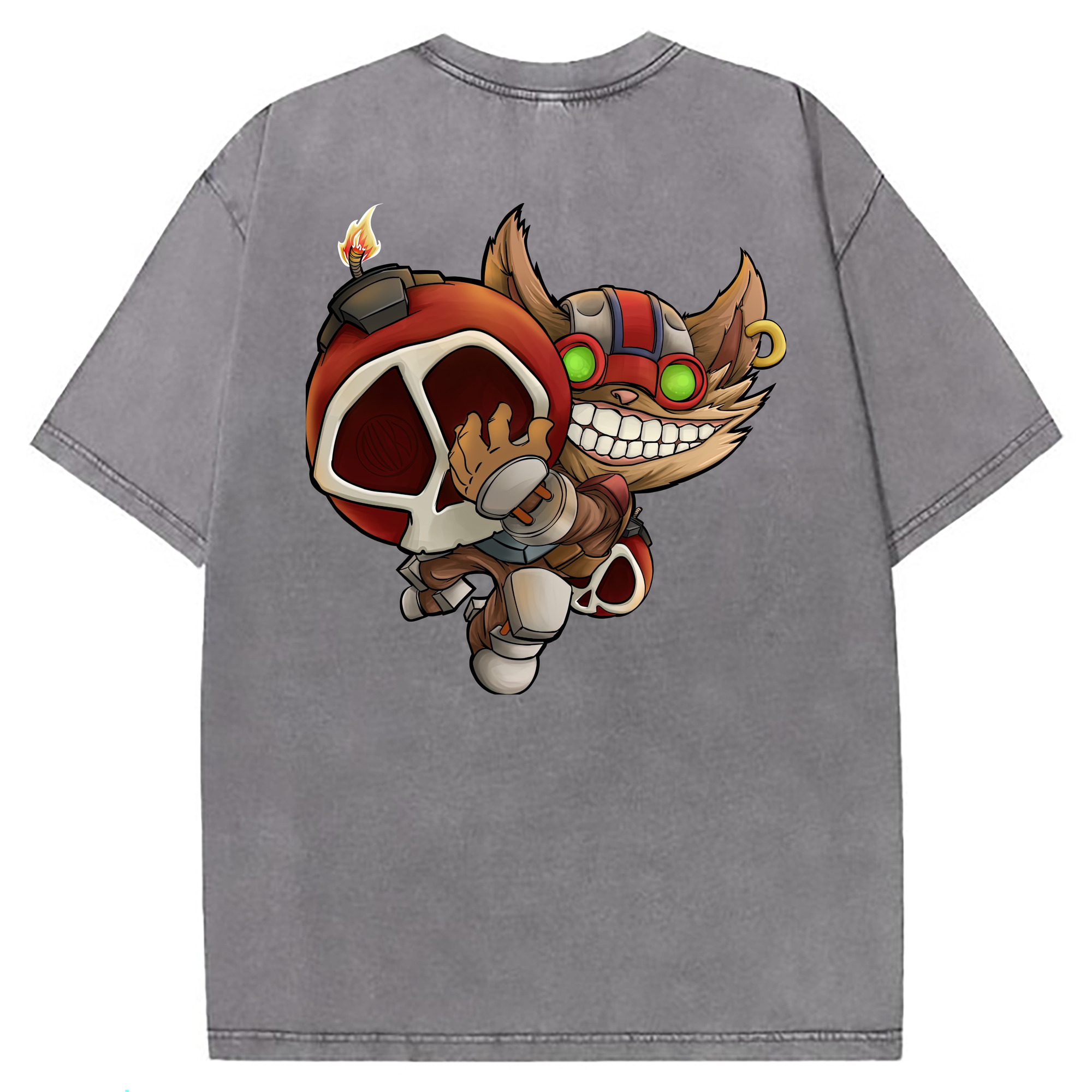 （画像用） リーグ・オブ・レジェンド League of Legends LOL 綿100% ヴィンテージ風 半袖Tシャツ（背面プリント）