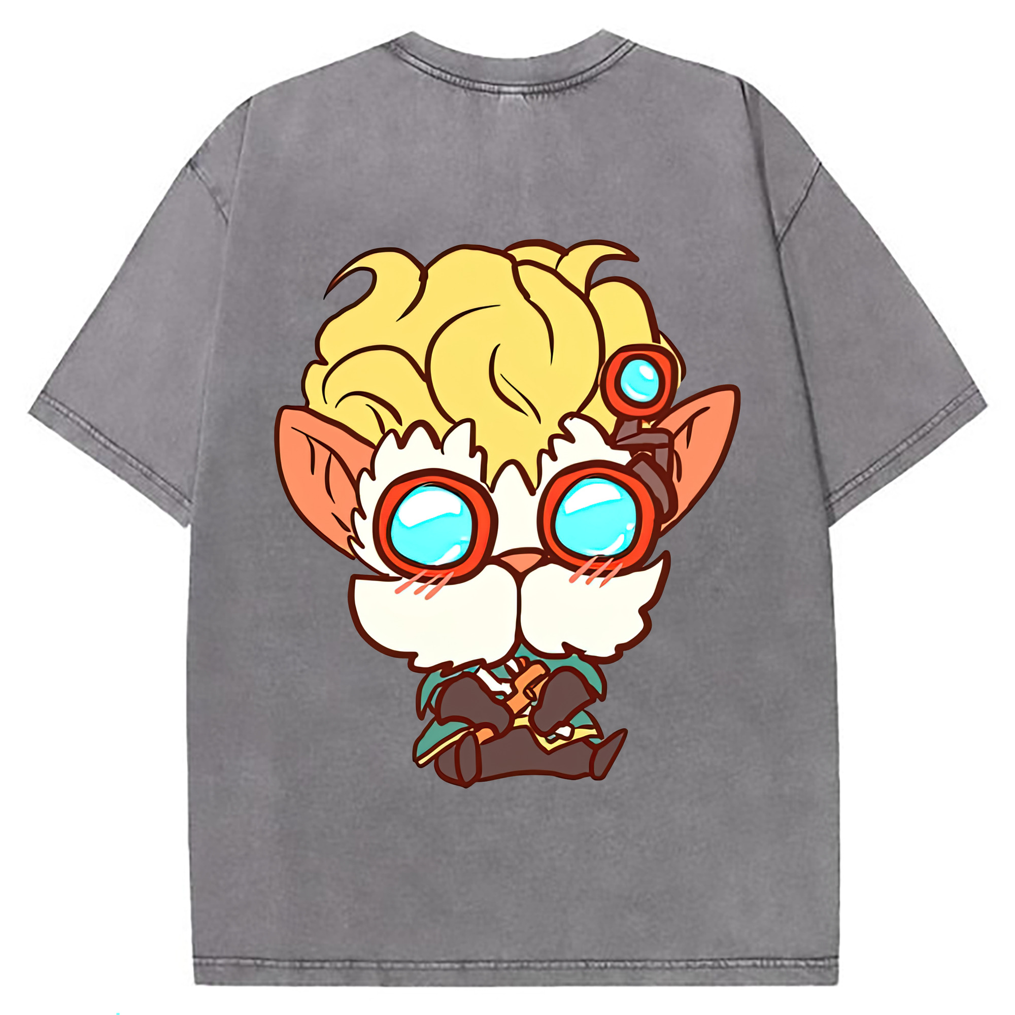 （画像用） リーグ・オブ・レジェンド League of Legends LOL 綿100% ヴィンテージ風 半袖Tシャツ（背面プリント）