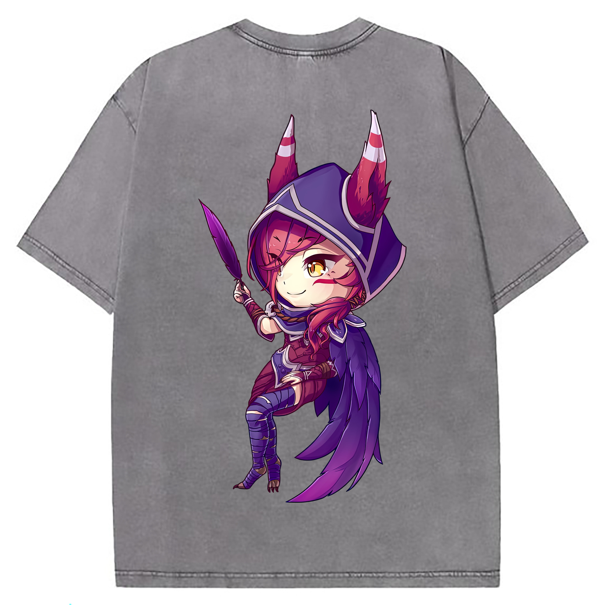 （画像用） リーグ・オブ・レジェンド League of Legends LOL 綿100% ヴィンテージ風 半袖Tシャツ（背面プリント）