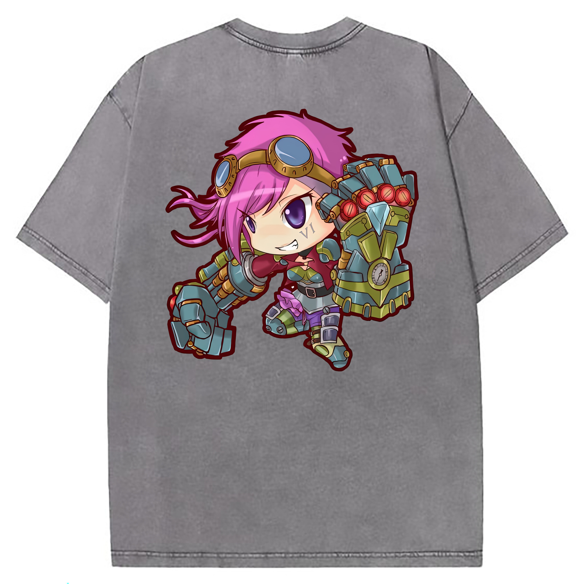 （画像用） リーグ・オブ・レジェンド League of Legends LOL 綿100% ヴィンテージ風 半袖Tシャツ（背面プリント）