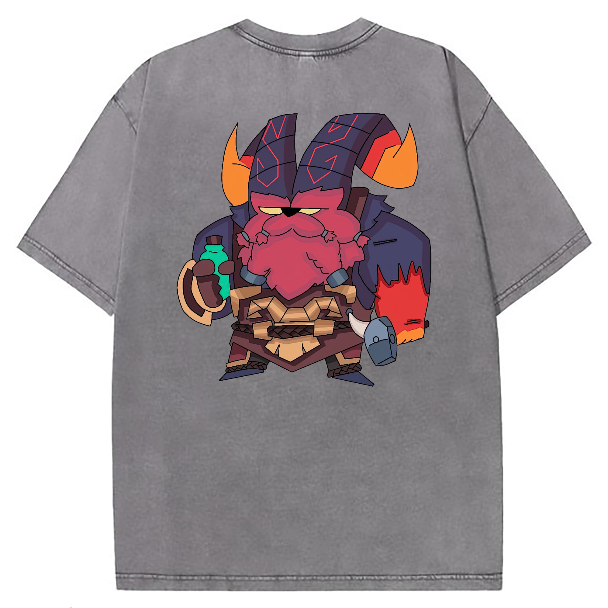 （画像用） リーグ・オブ・レジェンド League of Legends LOL 綿100% ヴィンテージ風 半袖Tシャツ（背面プリント）