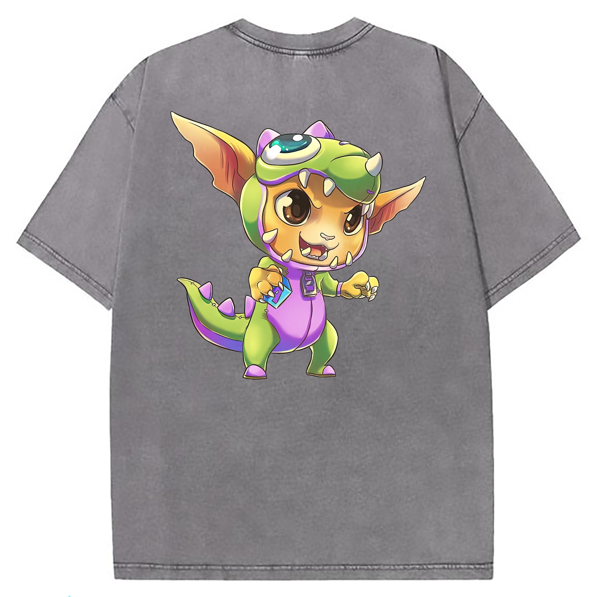 （画像用） リーグ・オブ・レジェンド League of Legends LOL 綿100% ヴィンテージ風 半袖Tシャツ（背面プリント）