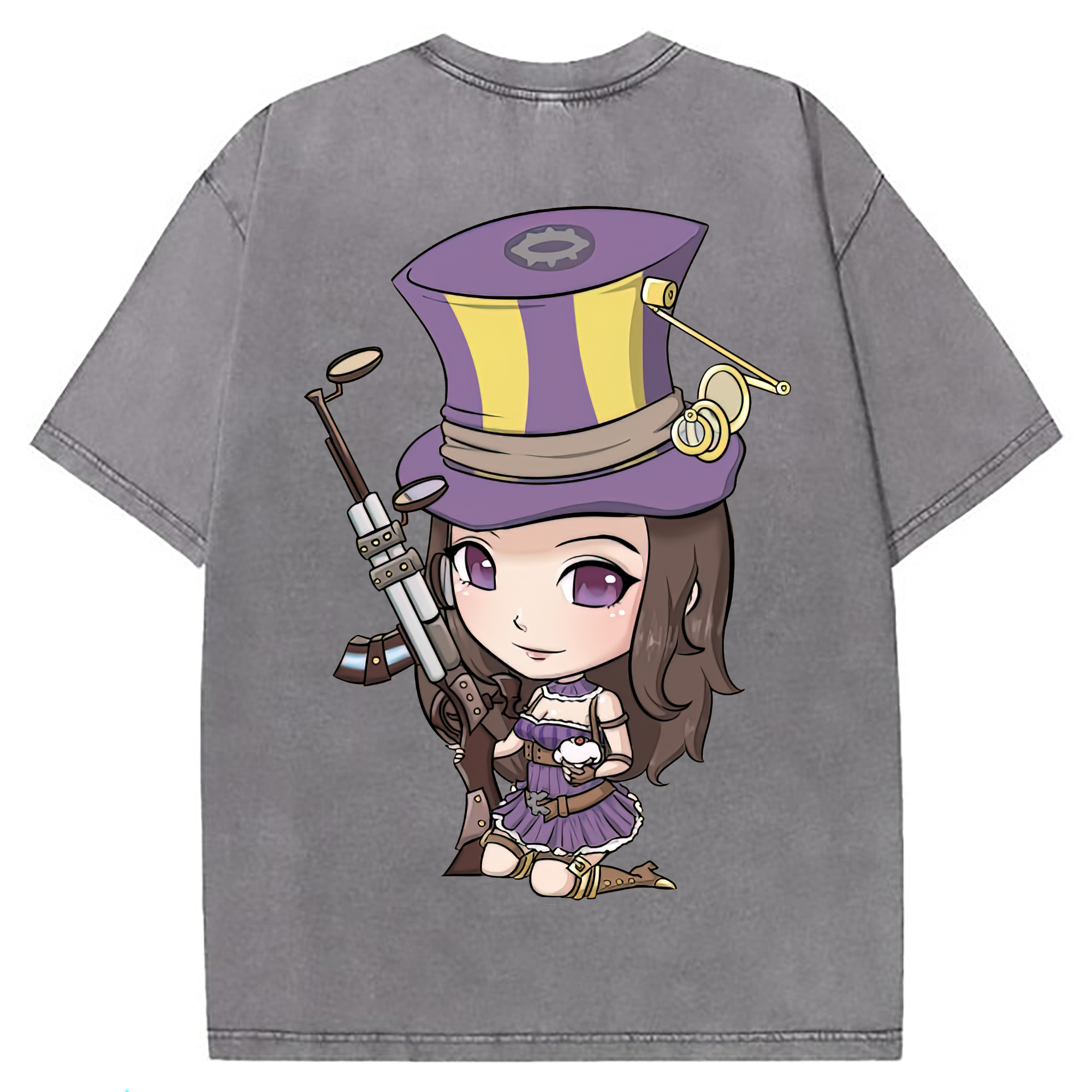 （画像用） リーグ・オブ・レジェンド League of Legends LOL 綿100% ヴィンテージ風 半袖Tシャツ（背面プリント）