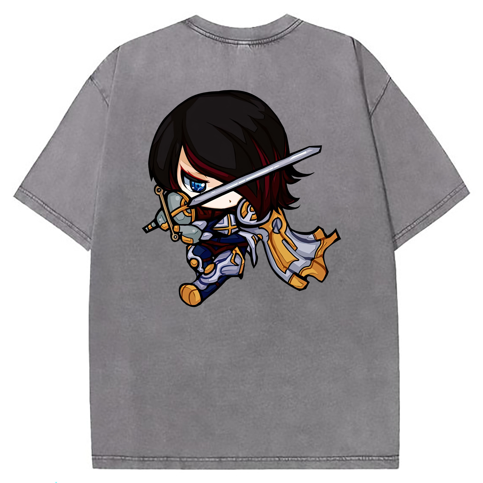 （画像用） リーグ・オブ・レジェンド League of Legends LOL 綿100% ヴィンテージ風 半袖Tシャツ（背面プリント）