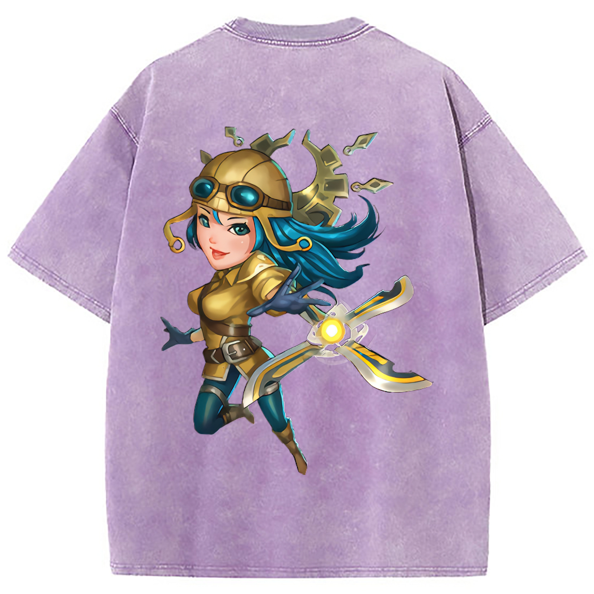 （画像用） リーグ・オブ・レジェンド League of Legends LOL 綿100% ヴィンテージ風 半袖Tシャツ（背面プリント）