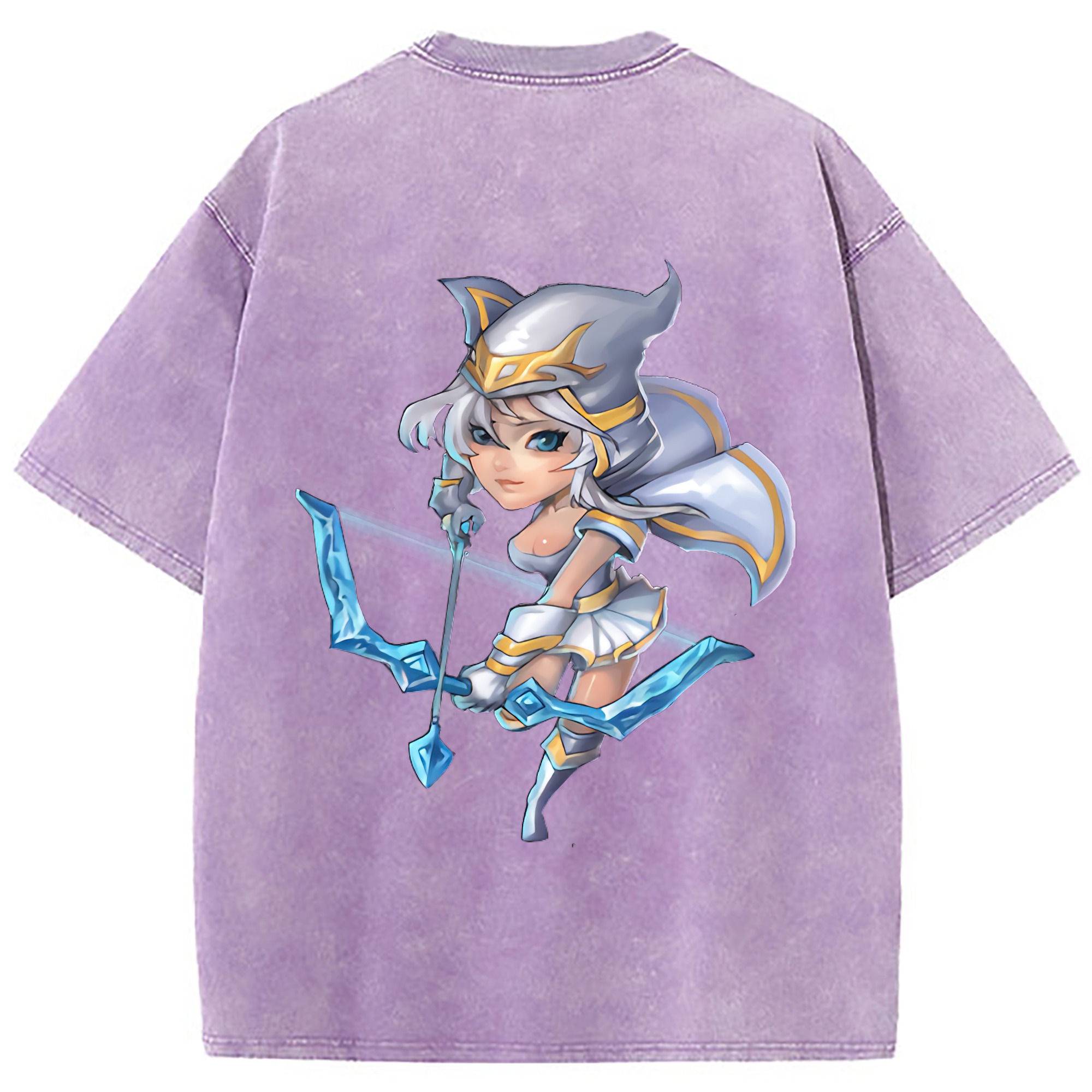（画像用） リーグ・オブ・レジェンド League of Legends LOL 綿100% ヴィンテージ風 半袖Tシャツ（背面プリント）