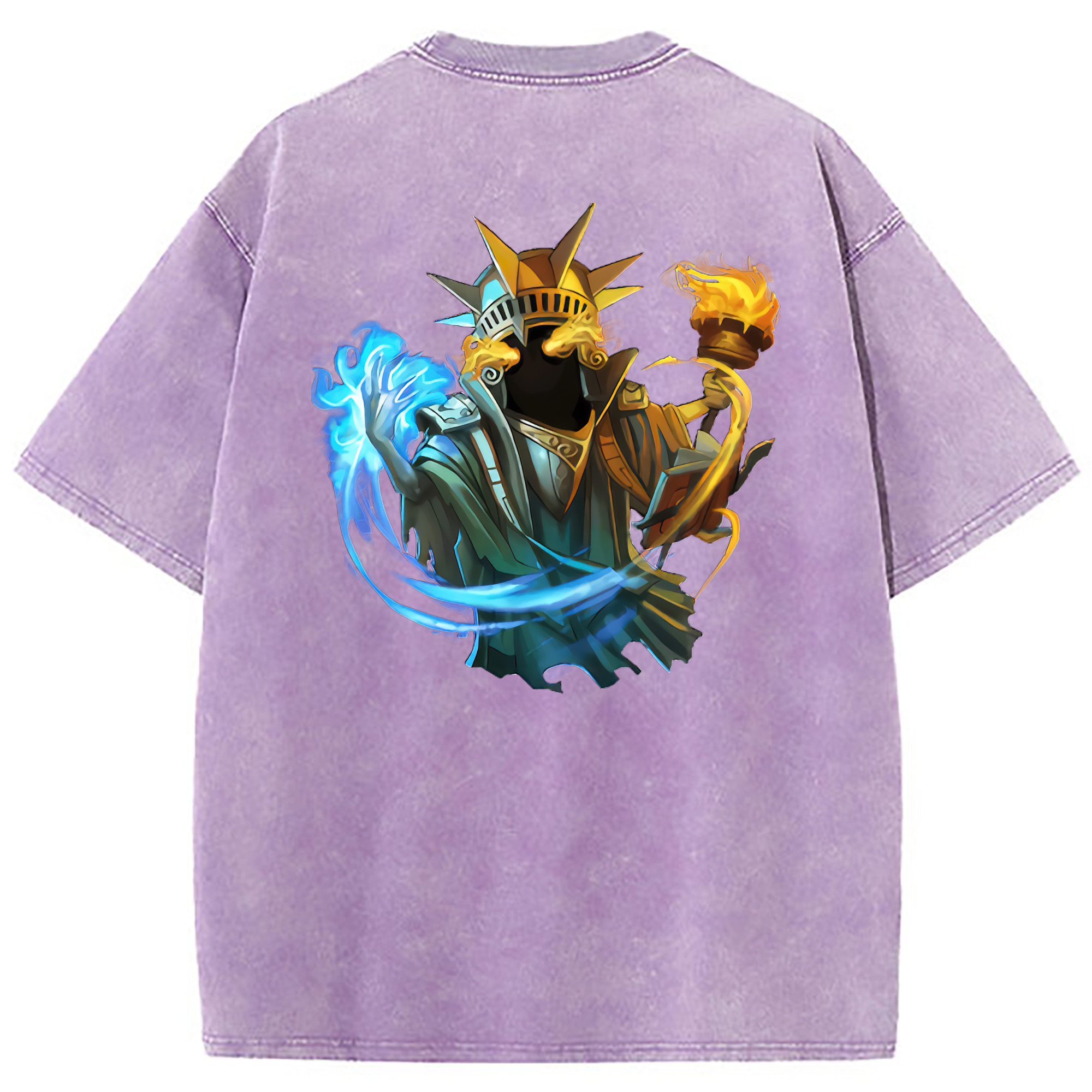 （画像用） リーグ・オブ・レジェンド League of Legends LOL 綿100% ヴィンテージ風 半袖Tシャツ（背面プリント）