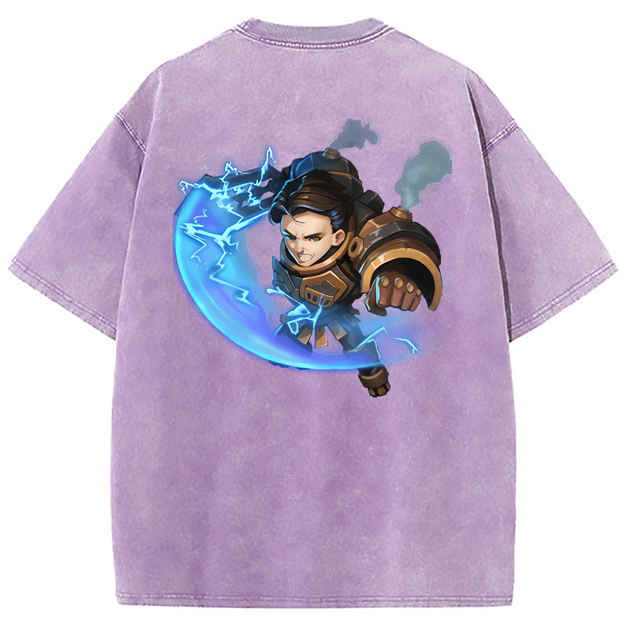 （画像用） リーグ・オブ・レジェンド League of Legends LOL 綿100% ヴィンテージ風 半袖Tシャツ（背面プリント）