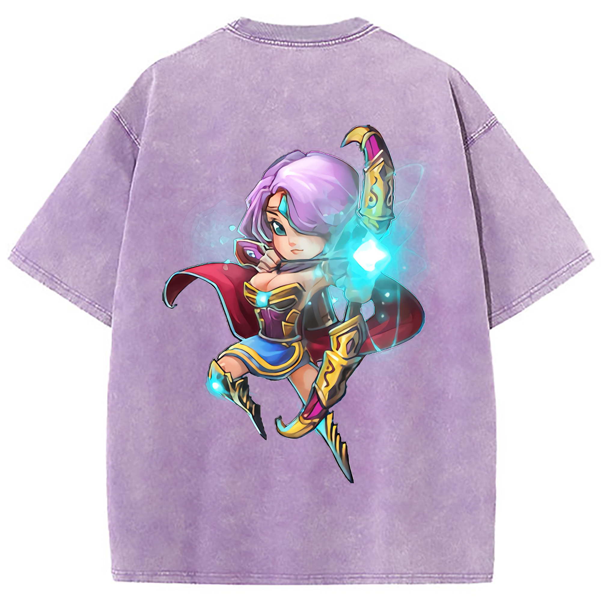 （画像用） リーグ・オブ・レジェンド League of Legends LOL 綿100% ヴィンテージ風 半袖Tシャツ（背面プリント）