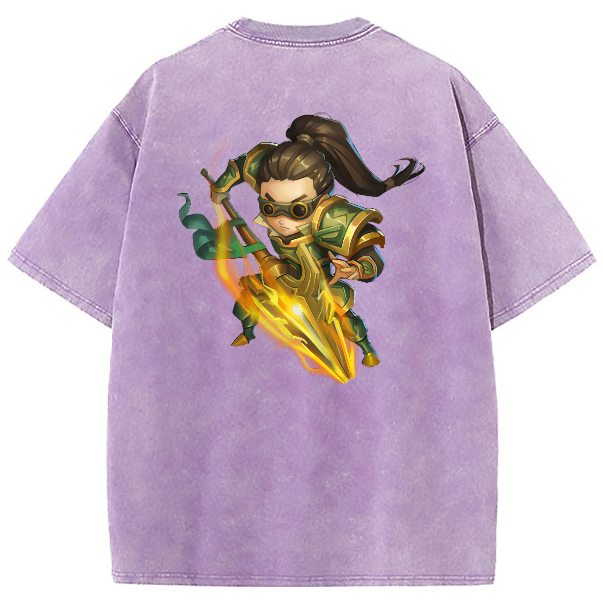 （画像用） リーグ・オブ・レジェンド League of Legends LOL 綿100% ヴィンテージ風 半袖Tシャツ（背面プリント）