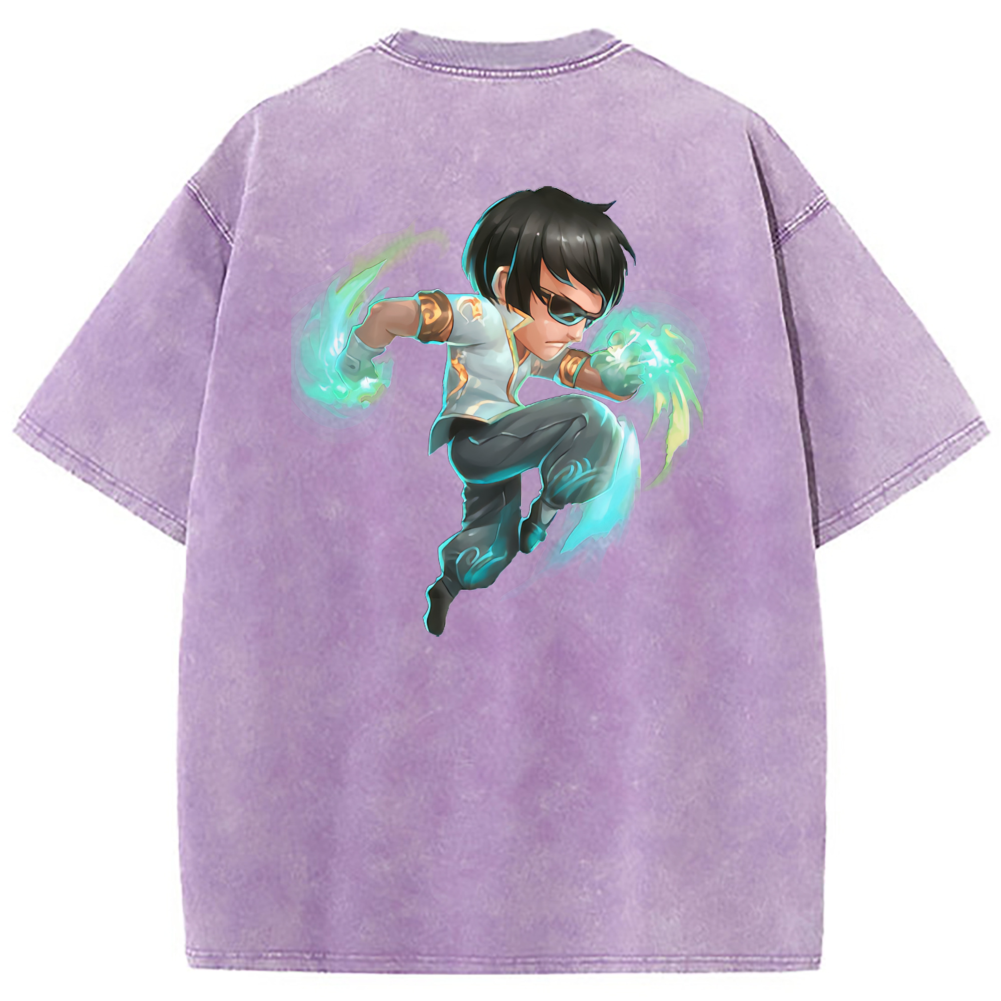 （画像用） リーグ・オブ・レジェンド League of Legends LOL 綿100% ヴィンテージ風 半袖Tシャツ（背面プリント）