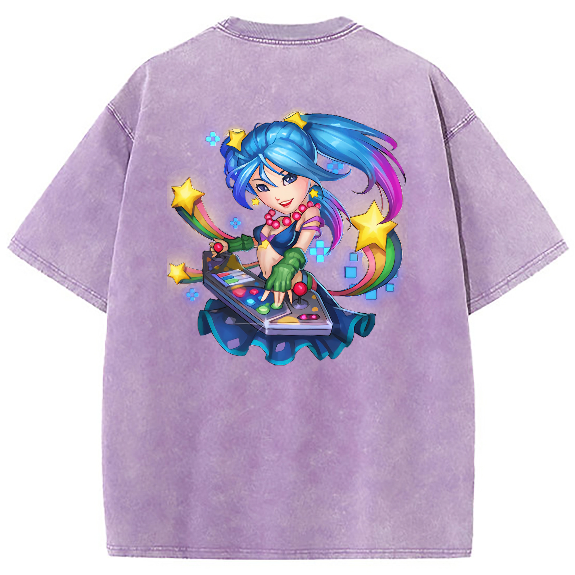 （画像用） リーグ・オブ・レジェンド League of Legends LOL 綿100% ヴィンテージ風 半袖Tシャツ（背面プリント）