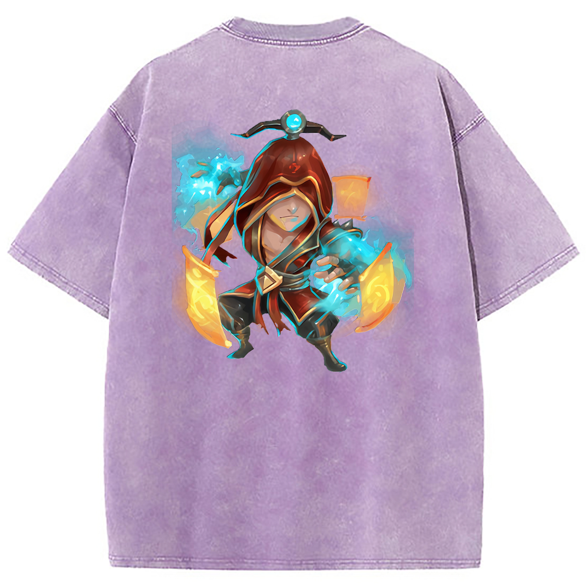（画像用） リーグ・オブ・レジェンド League of Legends LOL 綿100% ヴィンテージ風 半袖Tシャツ（背面プリント）