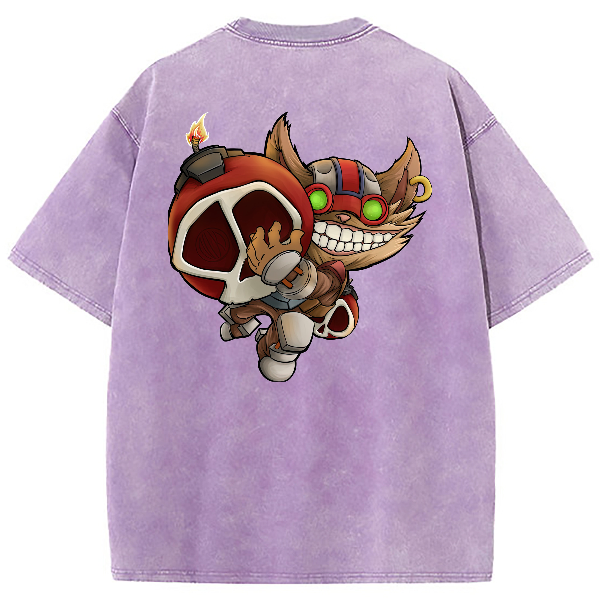 （画像用） リーグ・オブ・レジェンド League of Legends LOL 綿100% ヴィンテージ風 半袖Tシャツ（背面プリント）