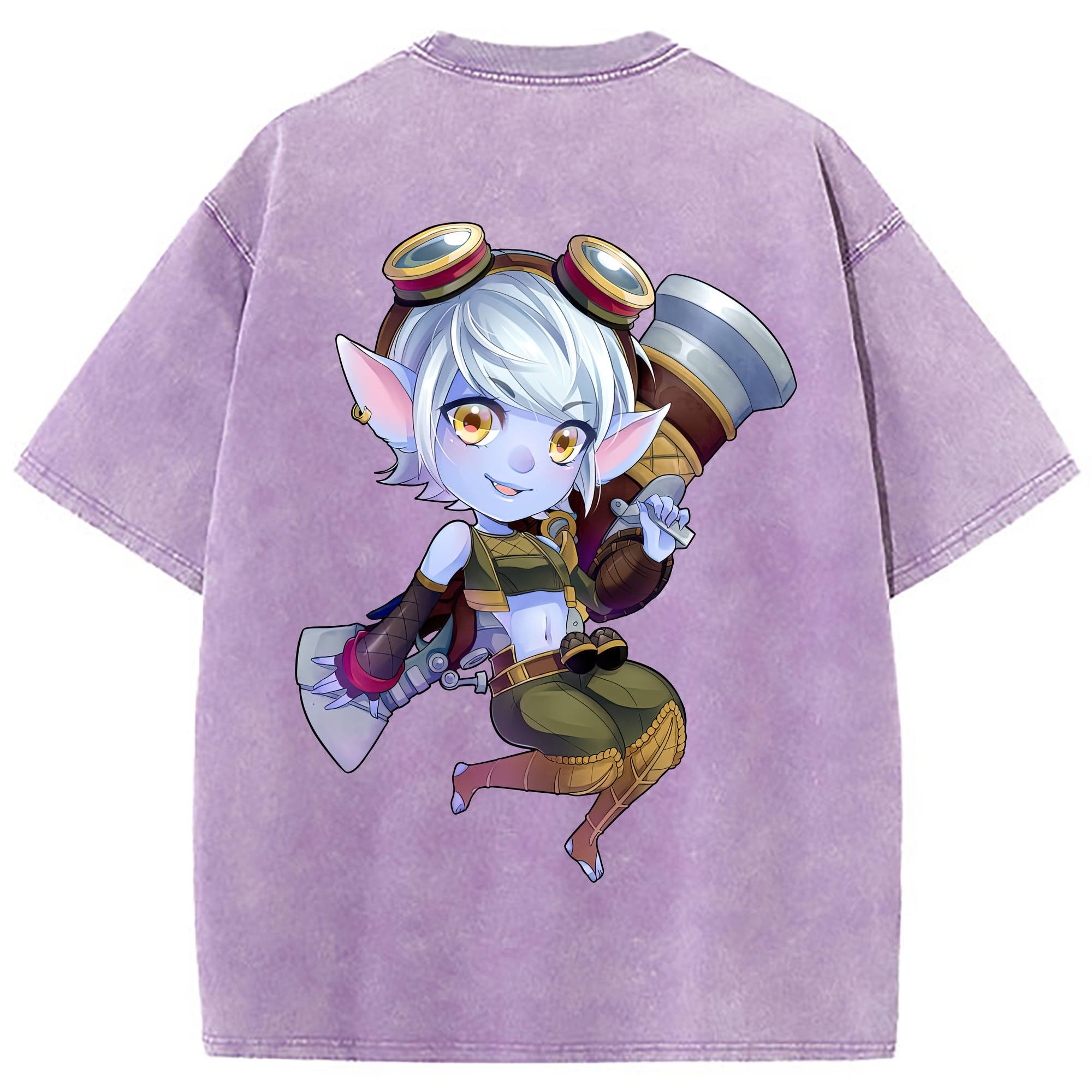 （画像用） リーグ・オブ・レジェンド League of Legends LOL 綿100% ヴィンテージ風 半袖Tシャツ（背面プリント）