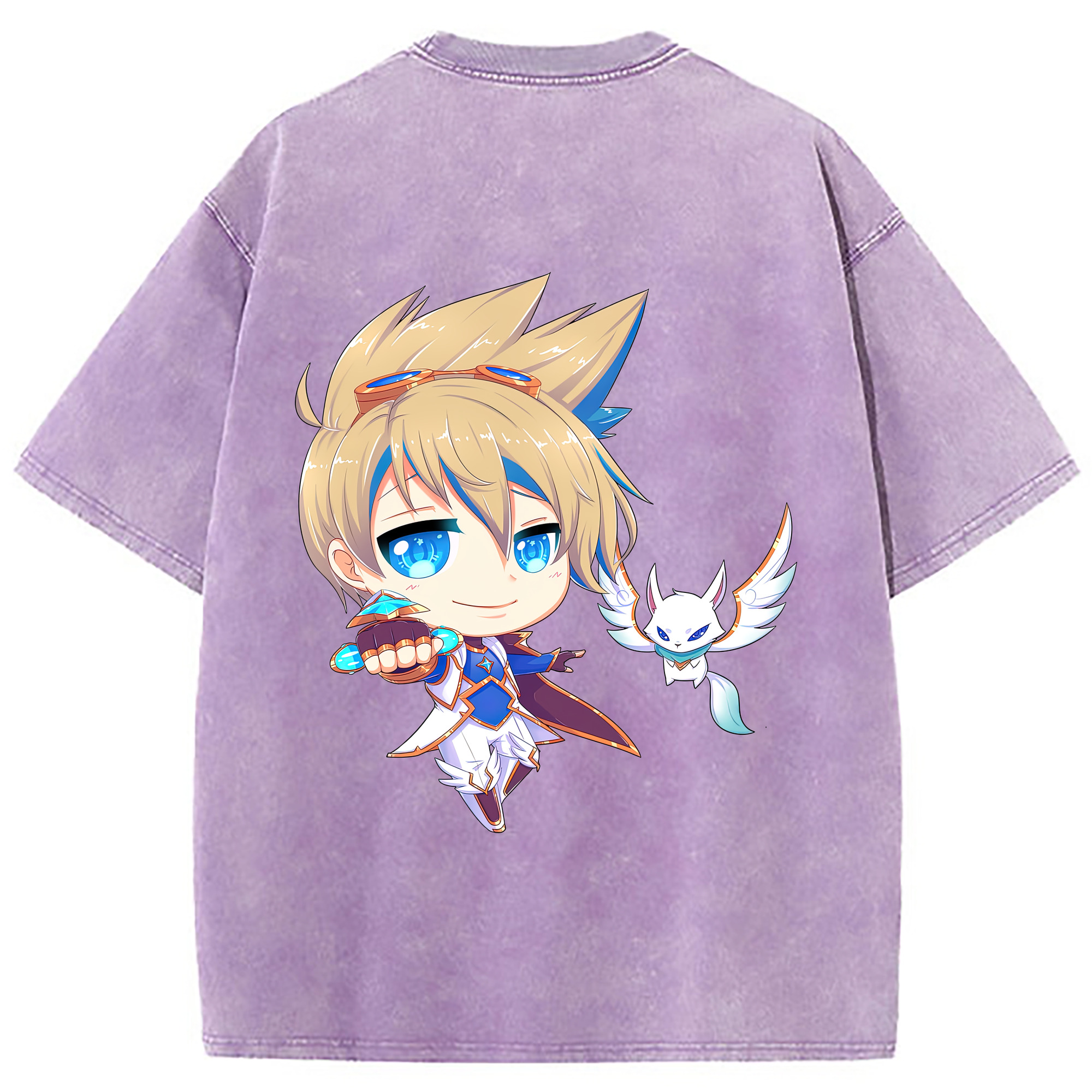 （画像用） リーグ・オブ・レジェンド League of Legends LOL 綿100% ヴィンテージ風 半袖Tシャツ（背面プリント）