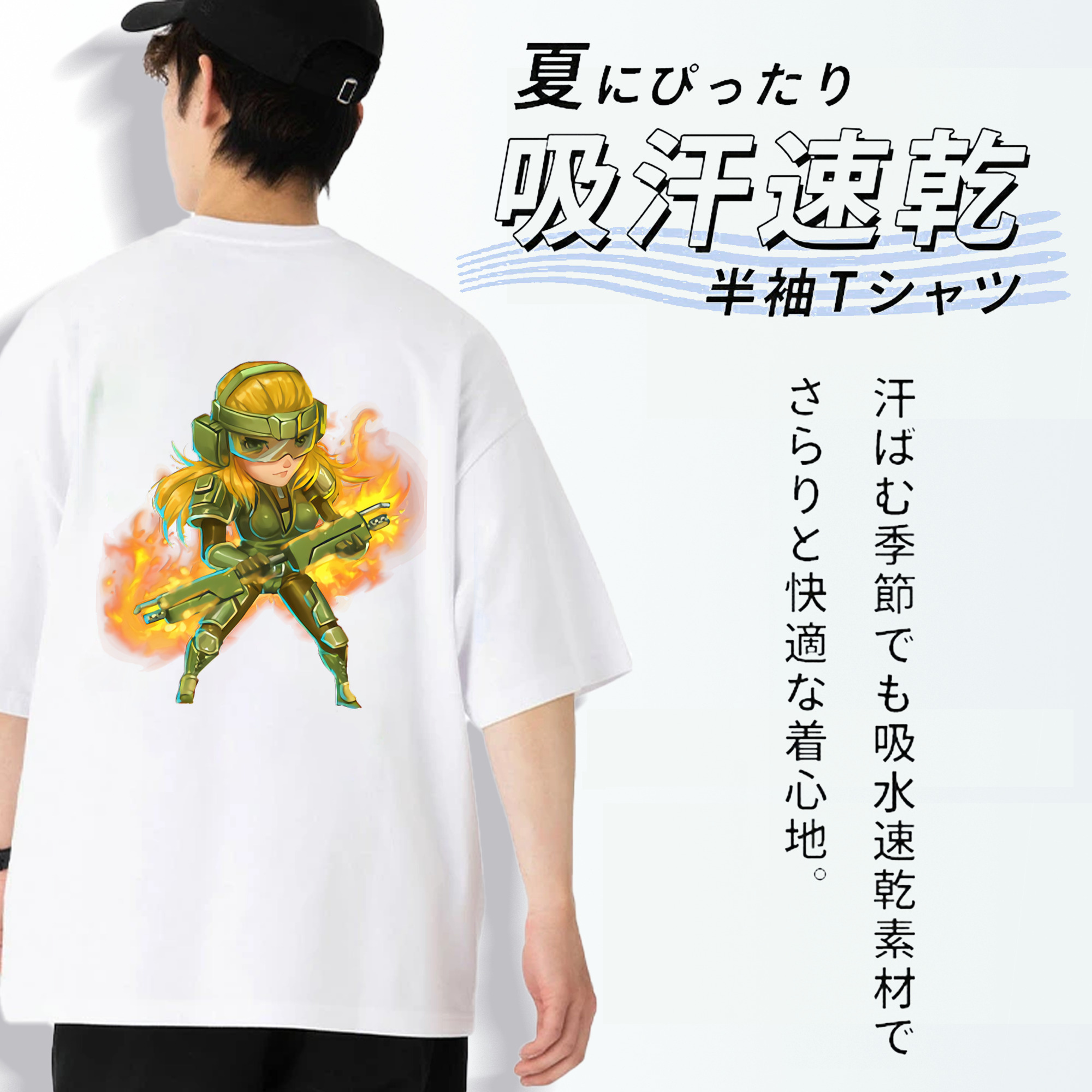 リーグ・オブ・レジェンド League of Legends LOL 綿100％ メンズ半袖Tシャツ（バックプリント） 通気性